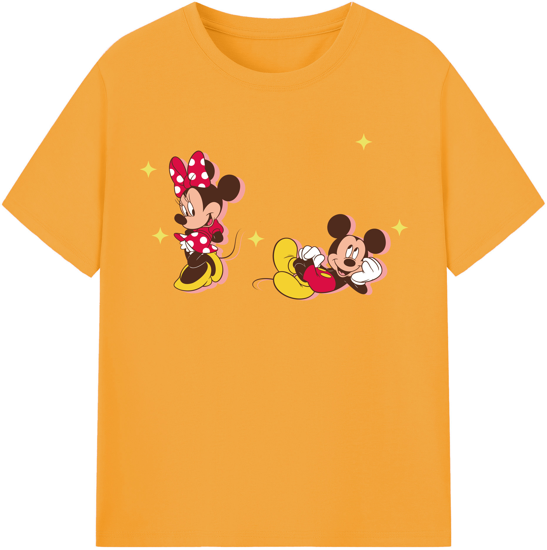 （画像用） ミッキーマウス Mickey Mouse レディースカジュアルプリントTシャツ（綿100％）