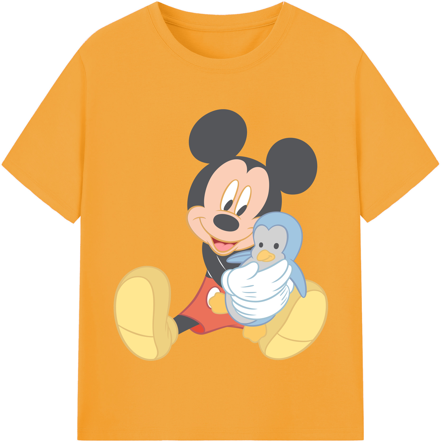 （画像用） ミッキーマウス Mickey Mouse レディースカジュアルプリントTシャツ（綿100％）