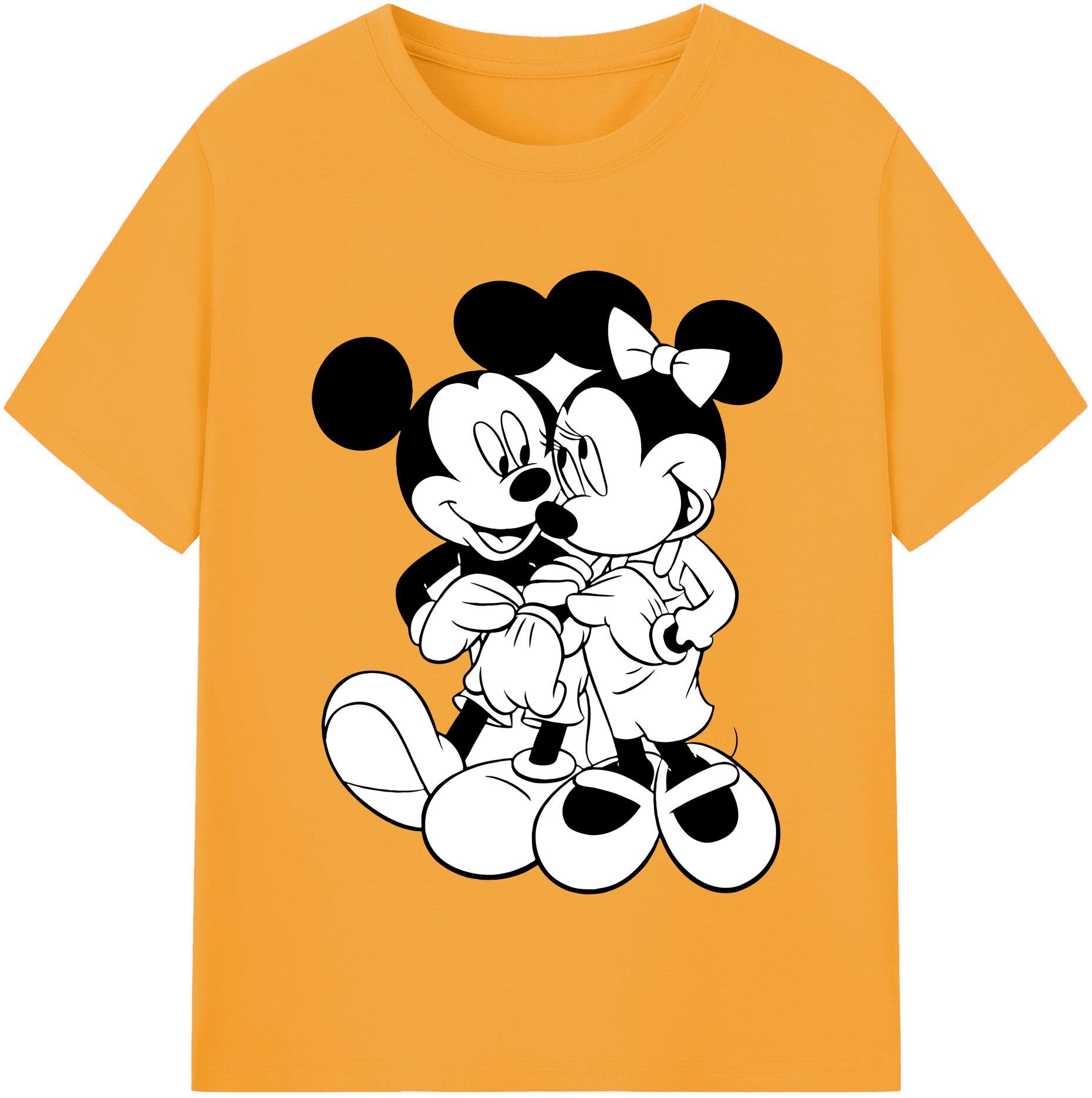 （画像用） ミッキーマウス Mickey Mouse レディースカジュアルプリントTシャツ（綿100％）