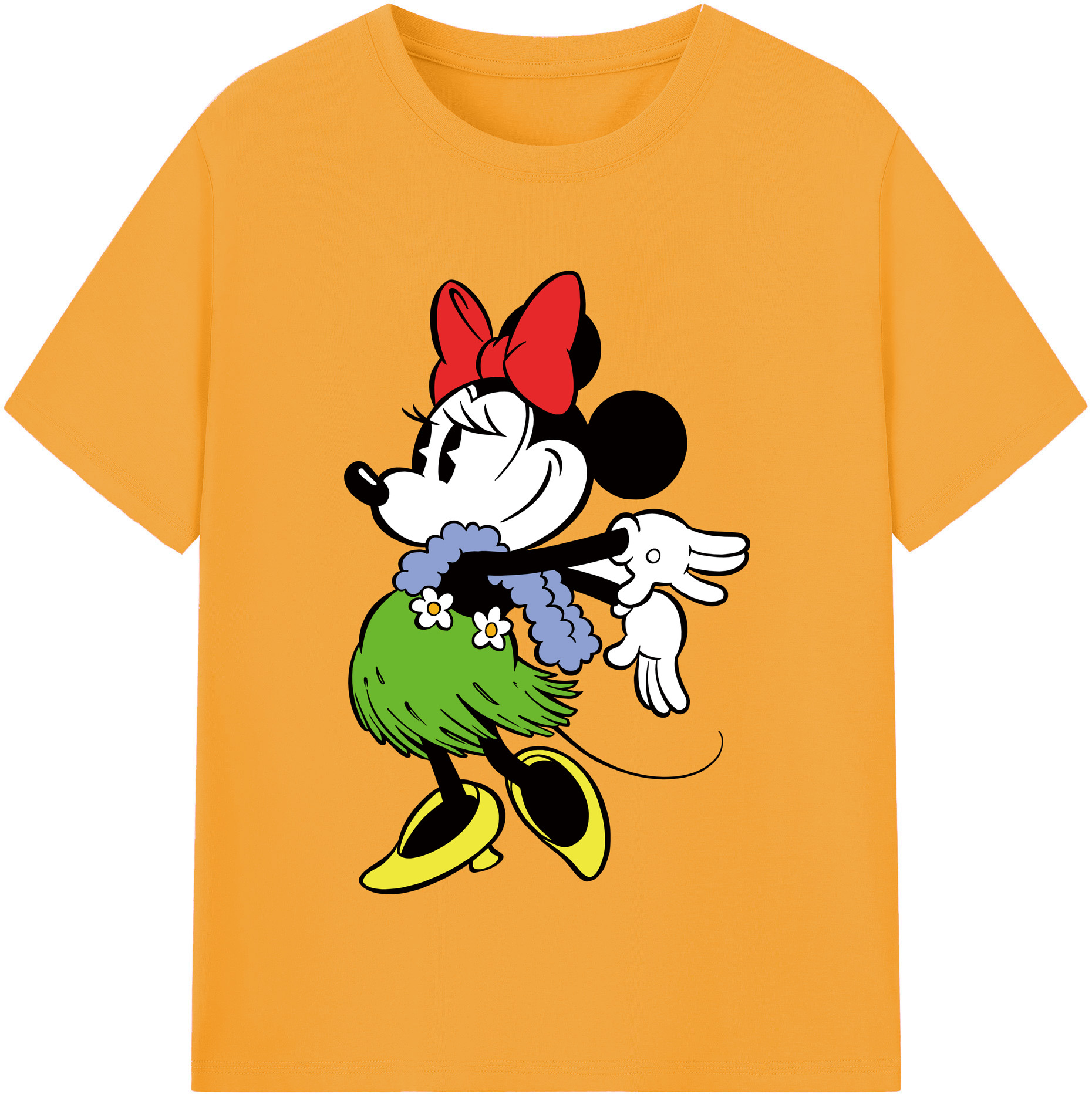 （画像用） ミッキーマウス Mickey Mouse レディースカジュアルプリントTシャツ（綿100％）