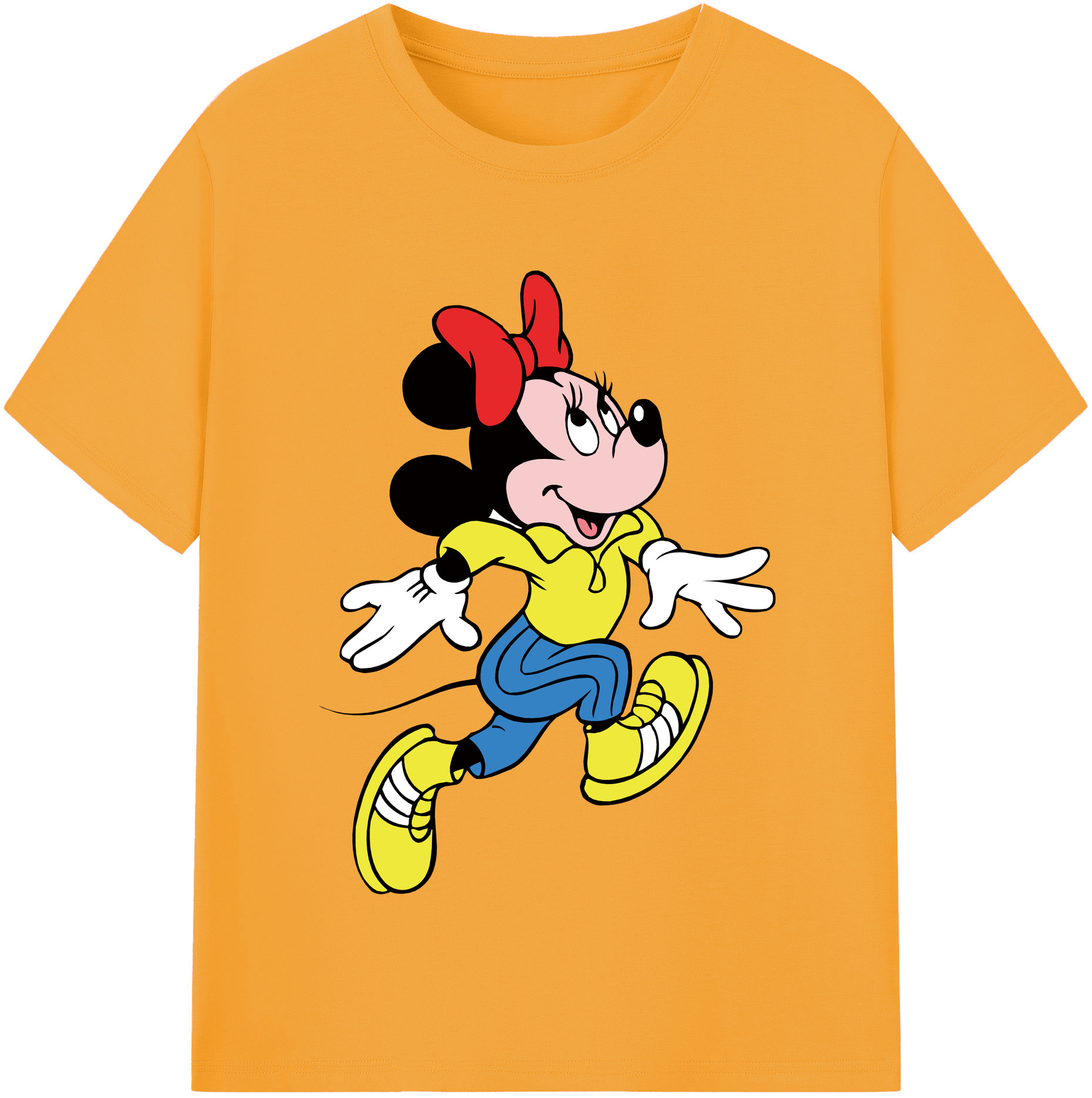 （画像用） ミッキーマウス Mickey Mouse レディースカジュアルプリントTシャツ（綿100％）