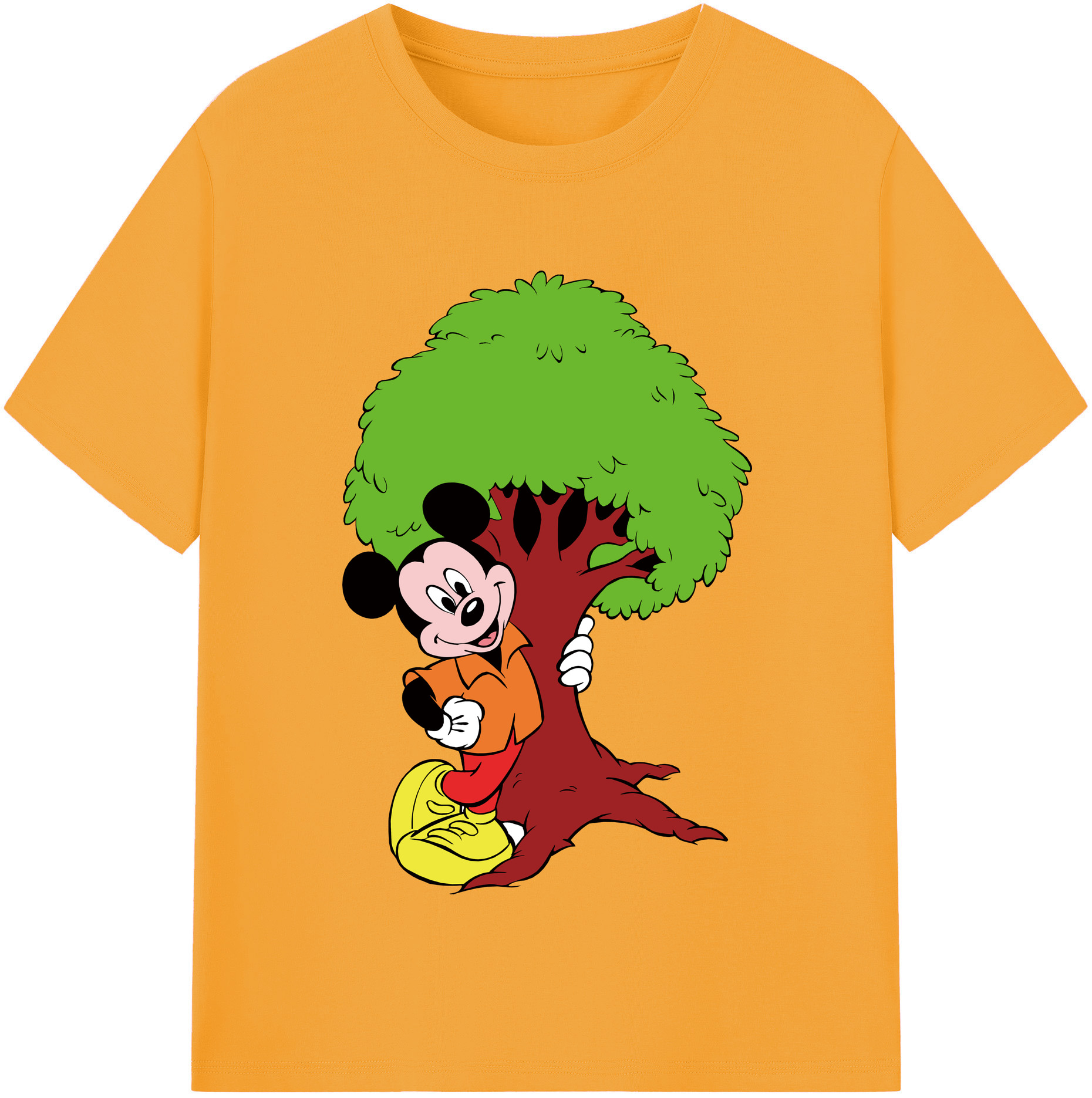 （画像用） ミッキーマウス Mickey Mouse レディースカジュアルプリントTシャツ（綿100％）