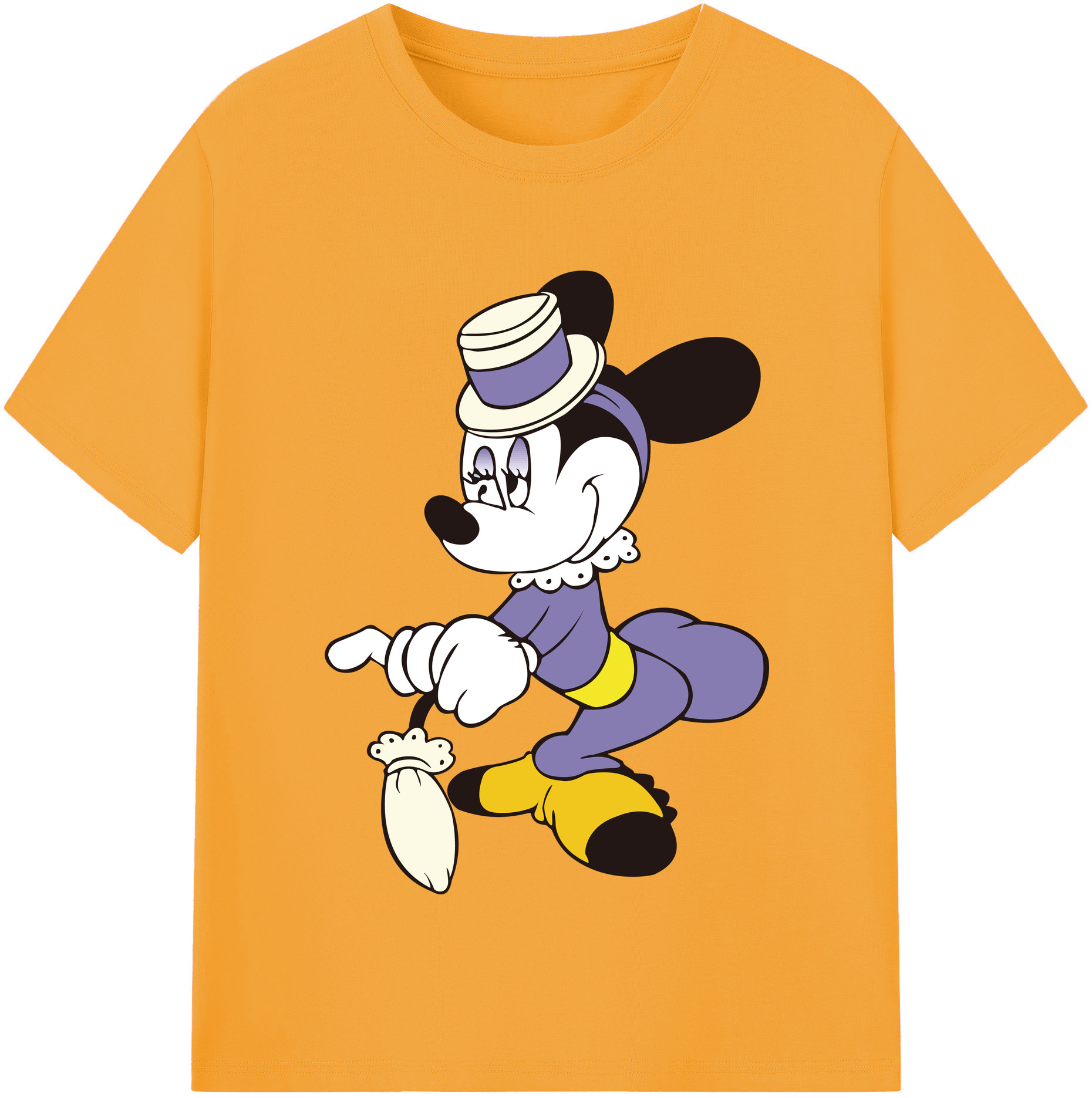 （画像用） ミッキーマウス Mickey Mouse レディースカジュアルプリントTシャツ（綿100％）