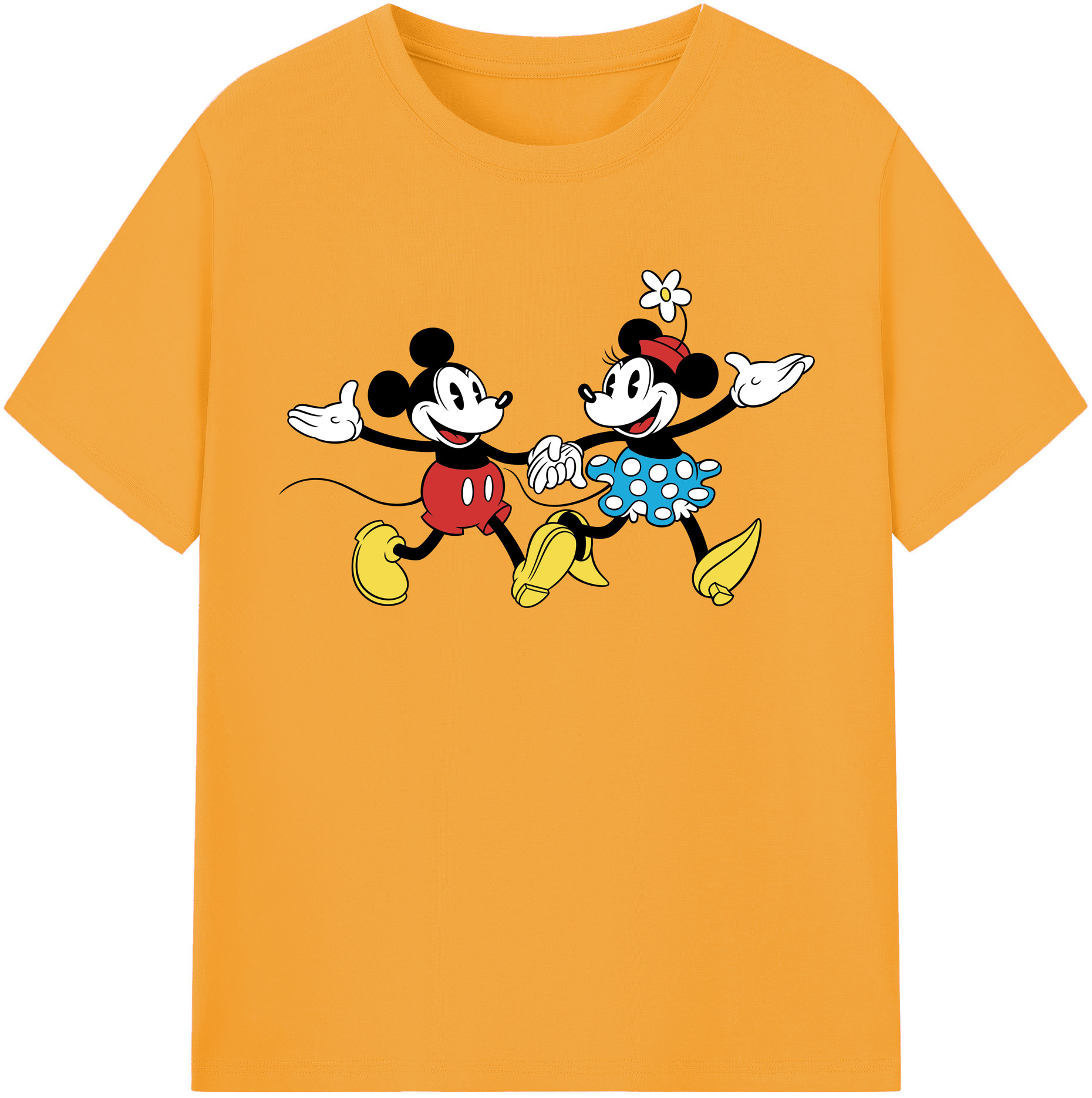 （画像用） ミッキーマウス Mickey Mouse レディースカジュアルプリントTシャツ（綿100％）