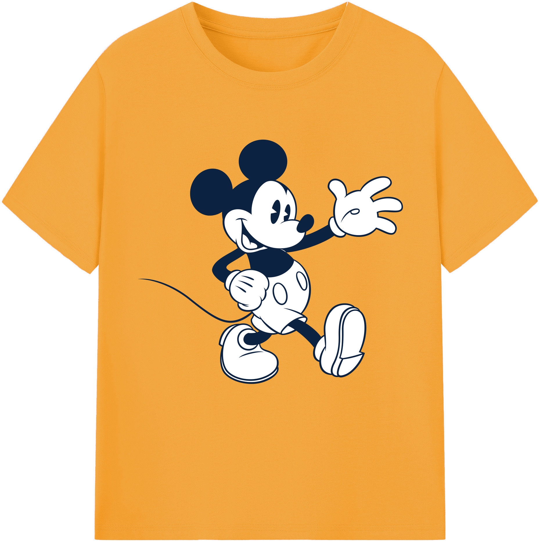 （画像用） ミッキーマウス Mickey Mouse レディースカジュアルプリントTシャツ（綿100％）