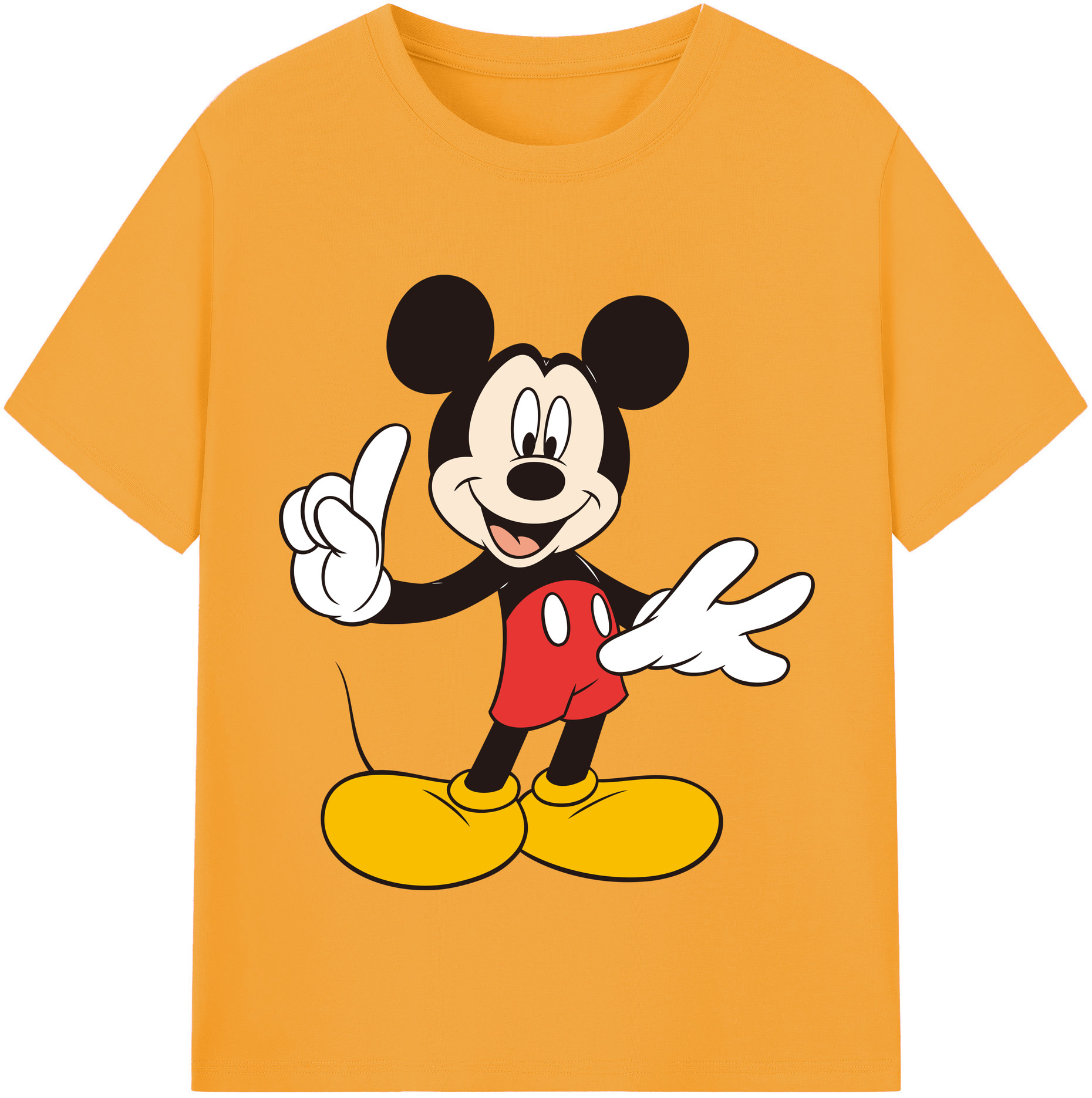 （画像用） ミッキーマウス Mickey Mouse レディースカジュアルプリントTシャツ（綿100％）