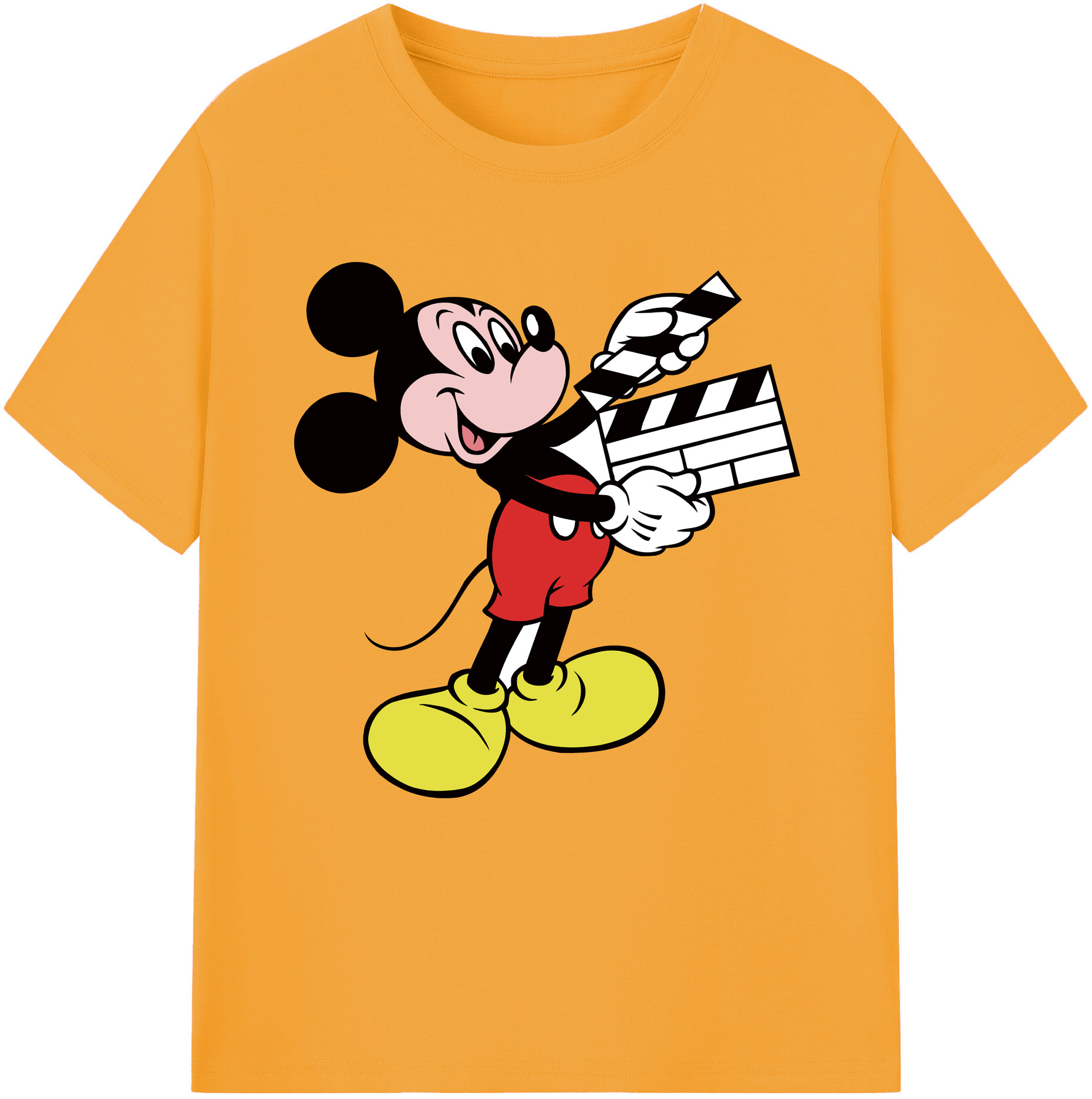 （画像用） ミッキーマウス Mickey Mouse レディースカジュアルプリントTシャツ（綿100％）