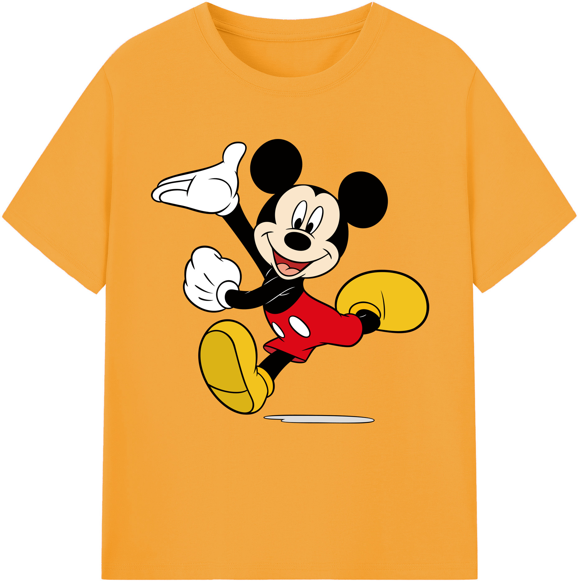 （画像用） ミッキーマウス Mickey Mouse レディースカジュアルプリントTシャツ（綿100％）