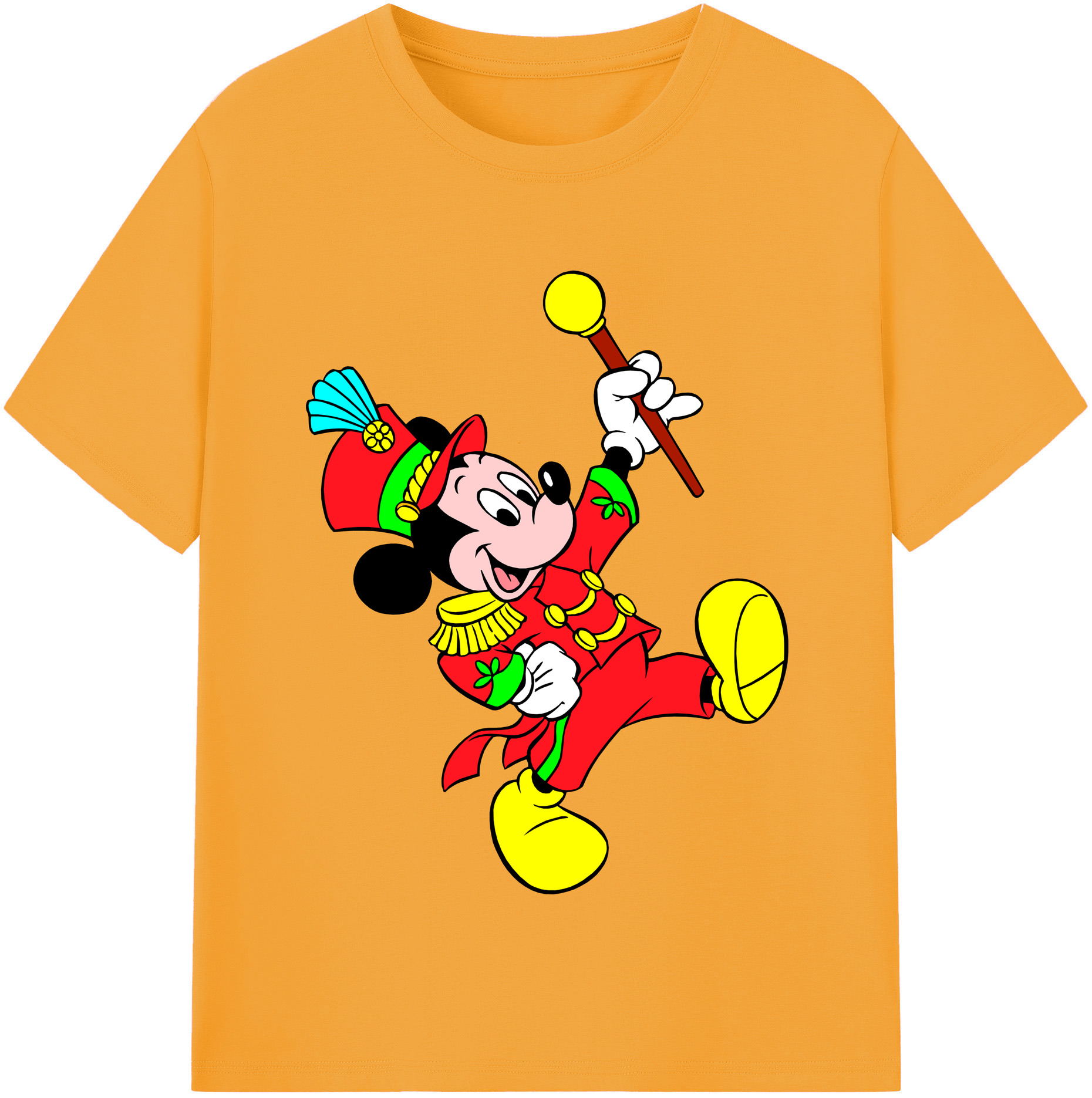 （画像用） ミッキーマウス Mickey Mouse レディースカジュアルプリントTシャツ（綿100％）