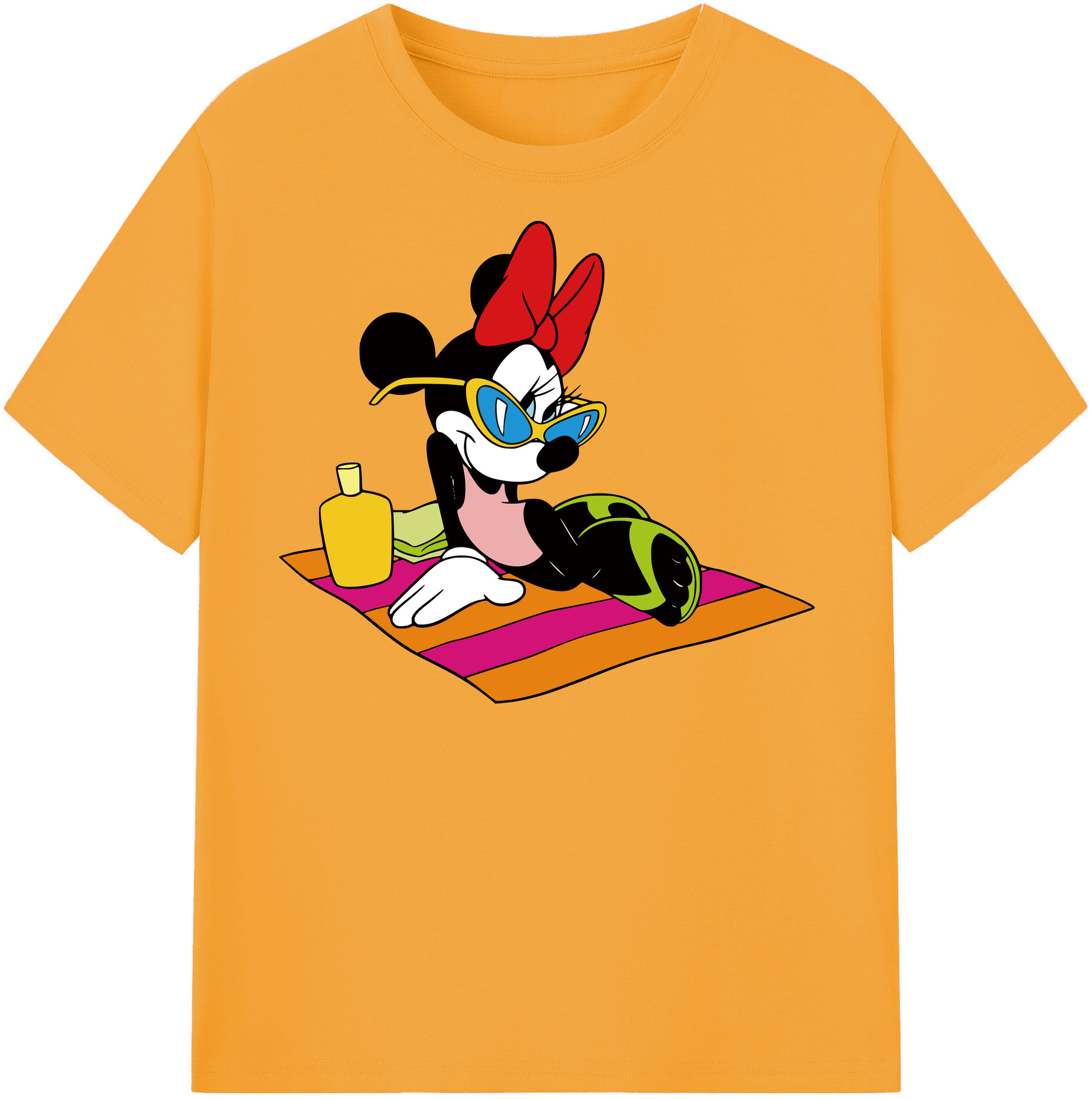 （画像用） ミッキーマウス Mickey Mouse レディースカジュアルプリントTシャツ（綿100％）