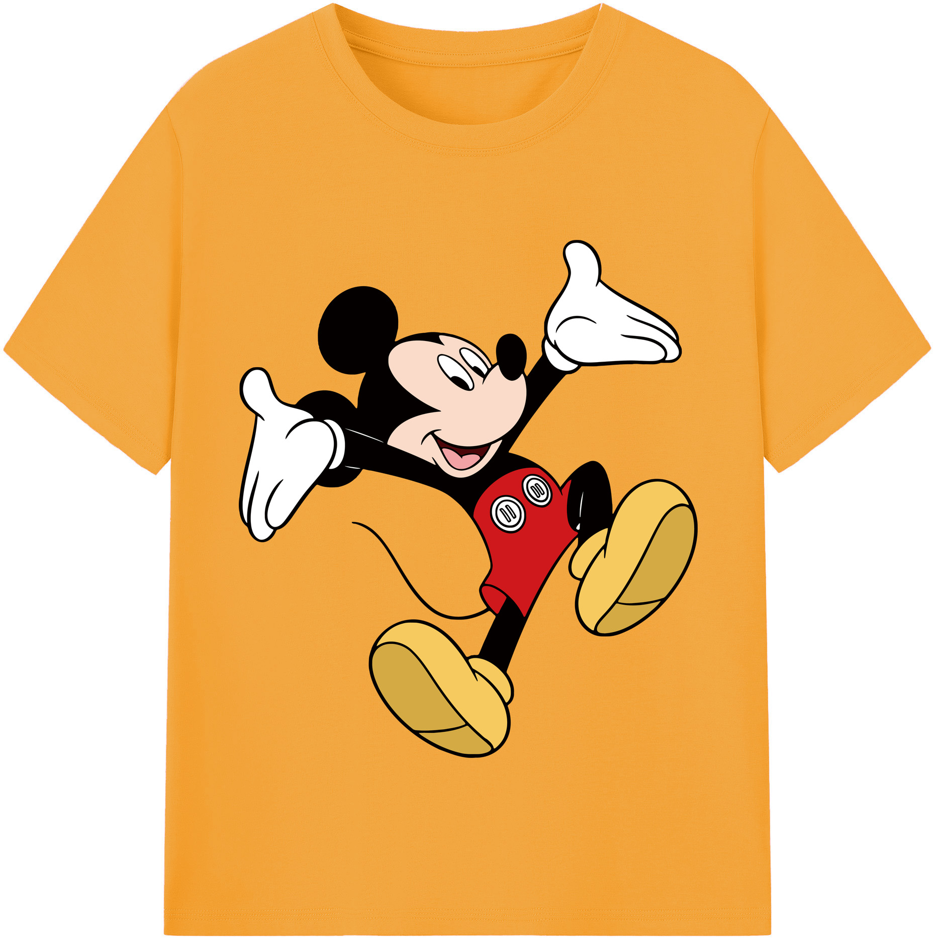 （画像用） ミッキーマウス Mickey Mouse レディースカジュアルプリントTシャツ（綿100％）