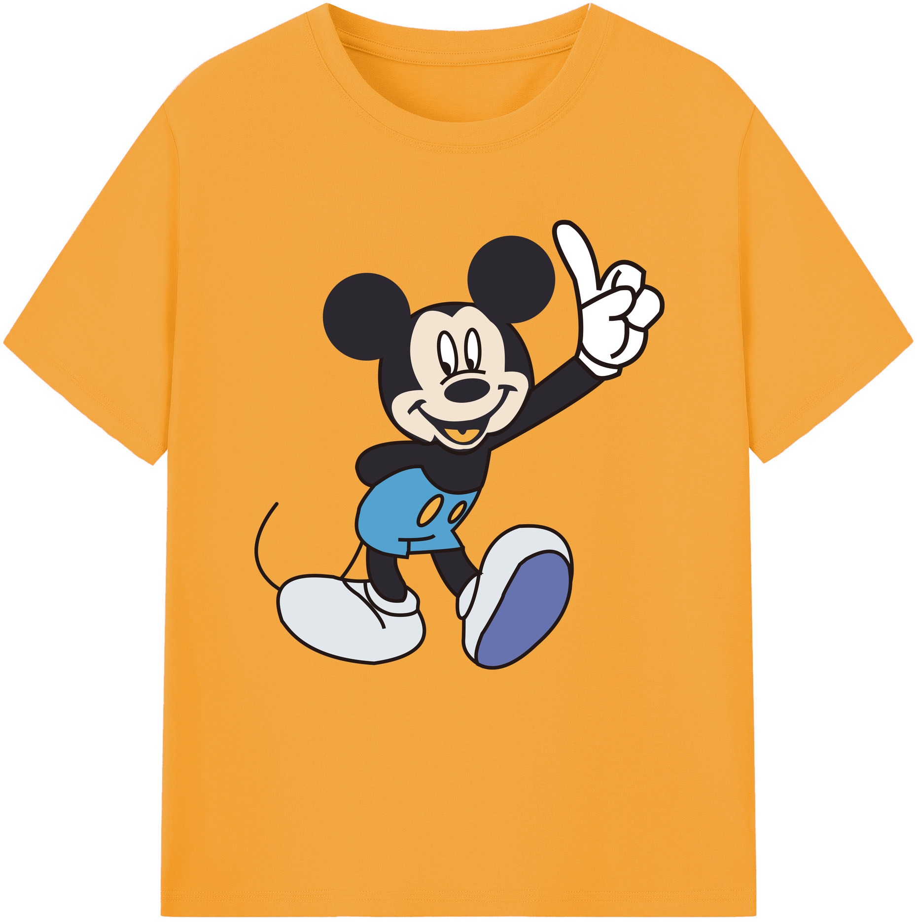 （画像用） ミッキーマウス Mickey Mouse レディースカジュアルプリントTシャツ（綿100％）