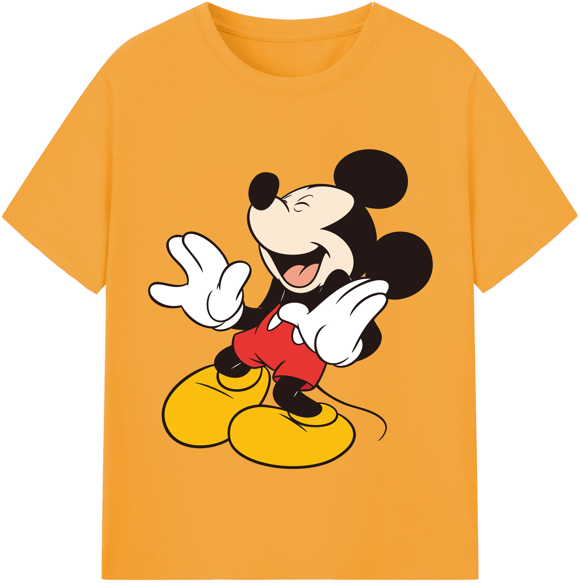 （画像用） ミッキーマウス Mickey Mouse レディースカジュアルプリントTシャツ（綿100％）