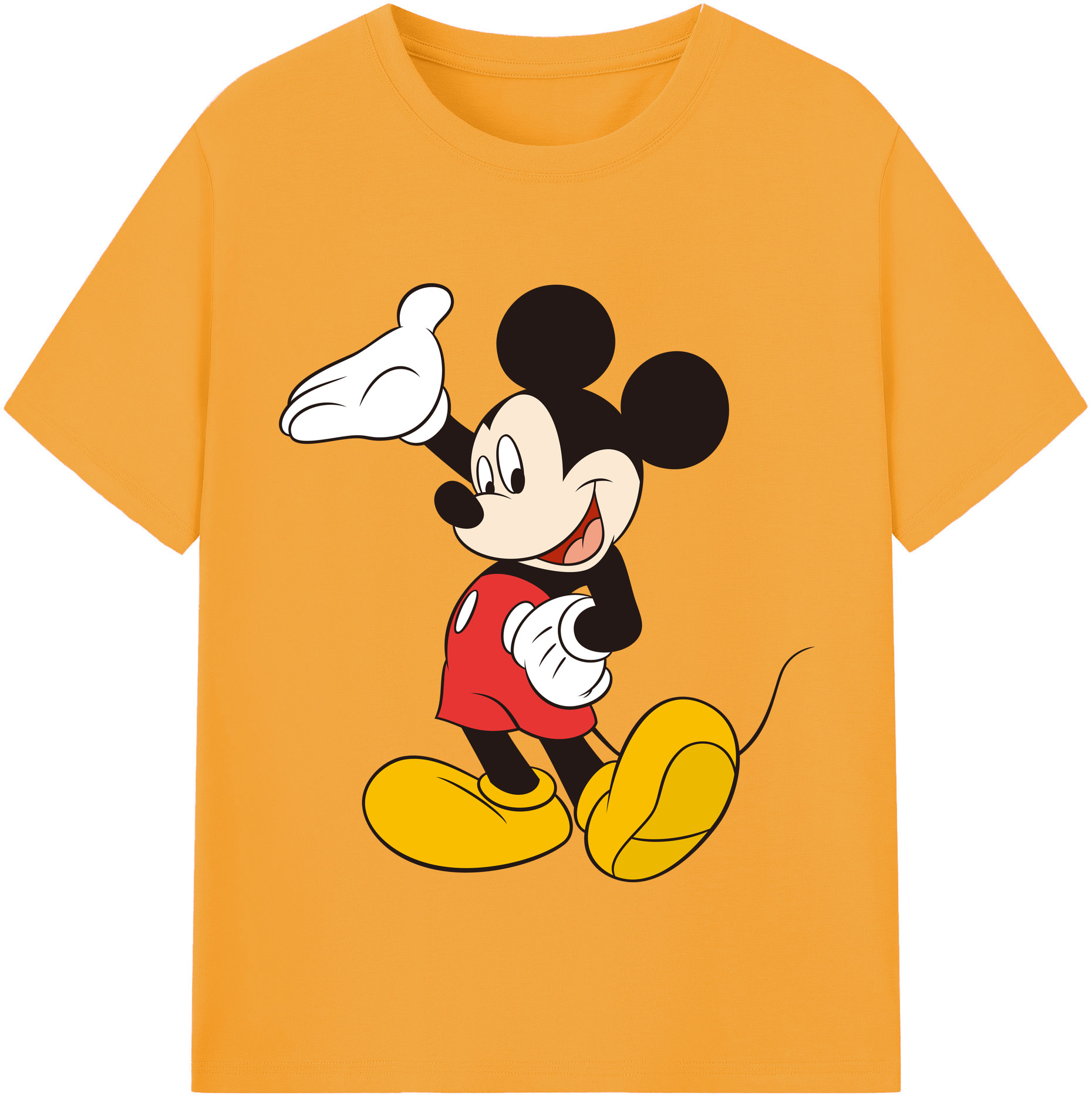 （画像用） ミッキーマウス Mickey Mouse レディースカジュアルプリントTシャツ（綿100％）