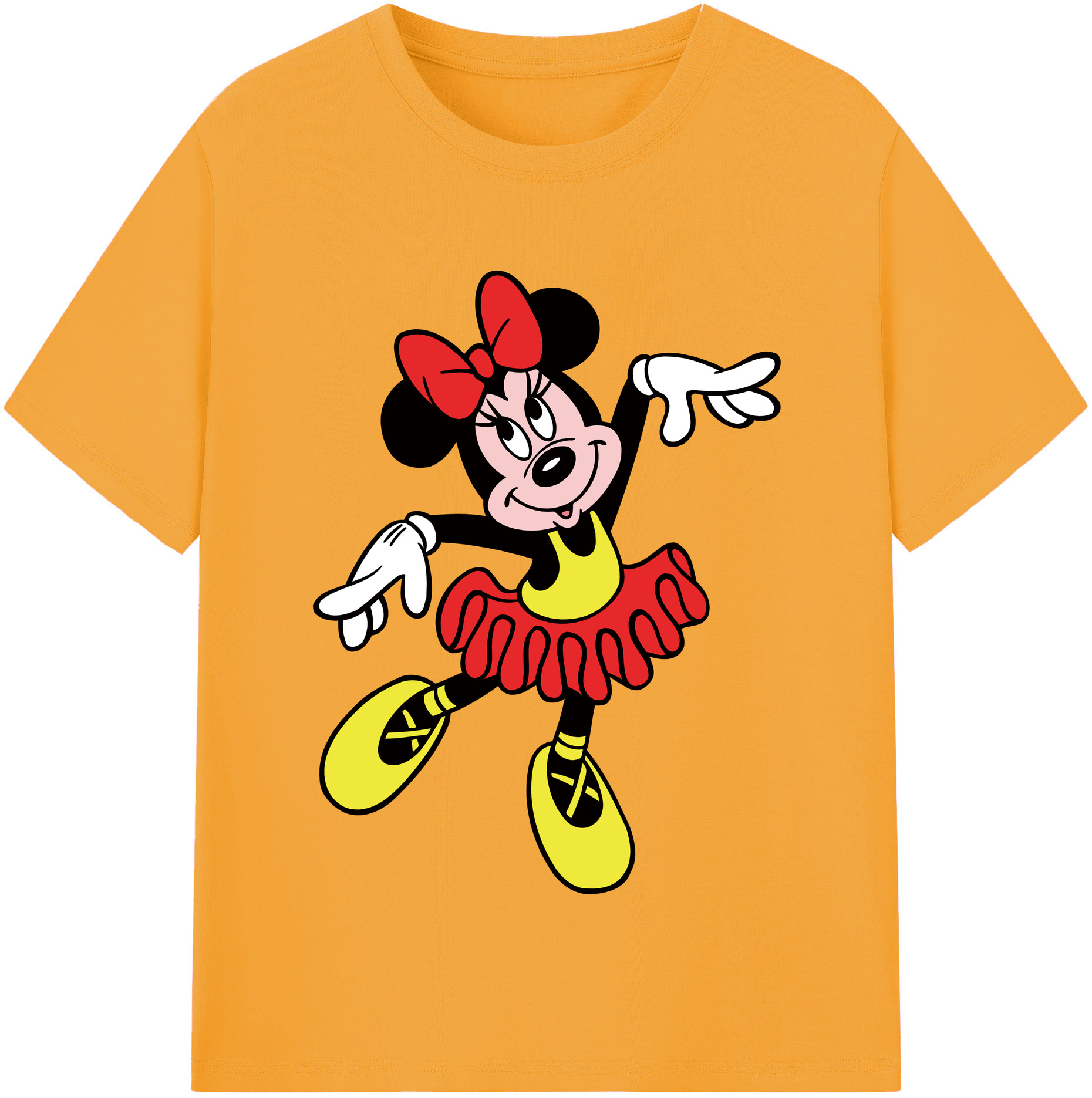 （画像用） ミッキーマウス Mickey Mouse レディースカジュアルプリントTシャツ（綿100％）