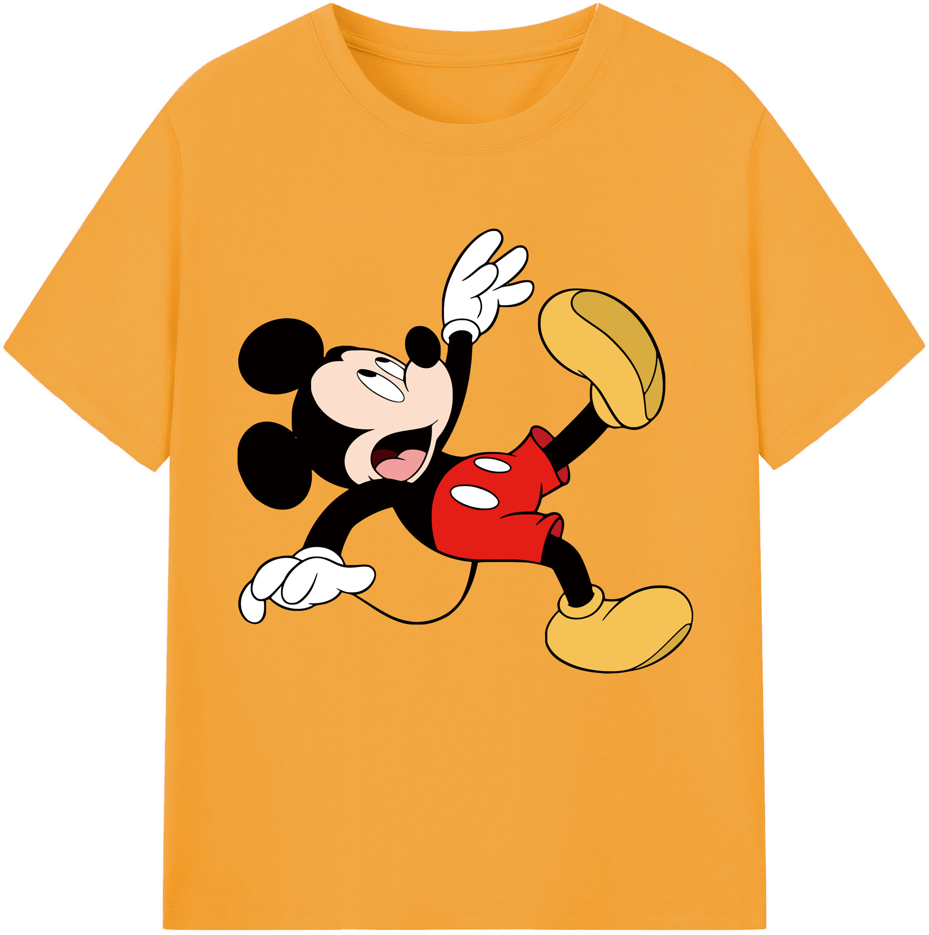 （画像用） ミッキーマウス Mickey Mouse レディースカジュアルプリントTシャツ（綿100％）