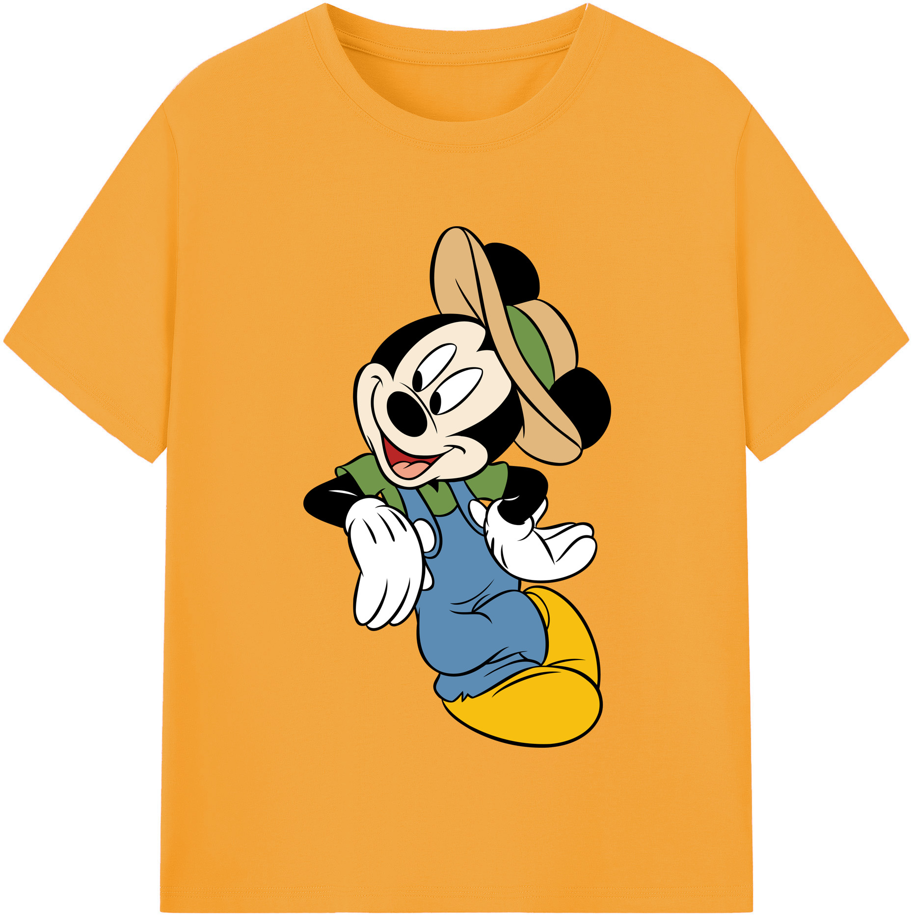 （画像用） ミッキーマウス Mickey Mouse レディースカジュアルプリントTシャツ（綿100％）