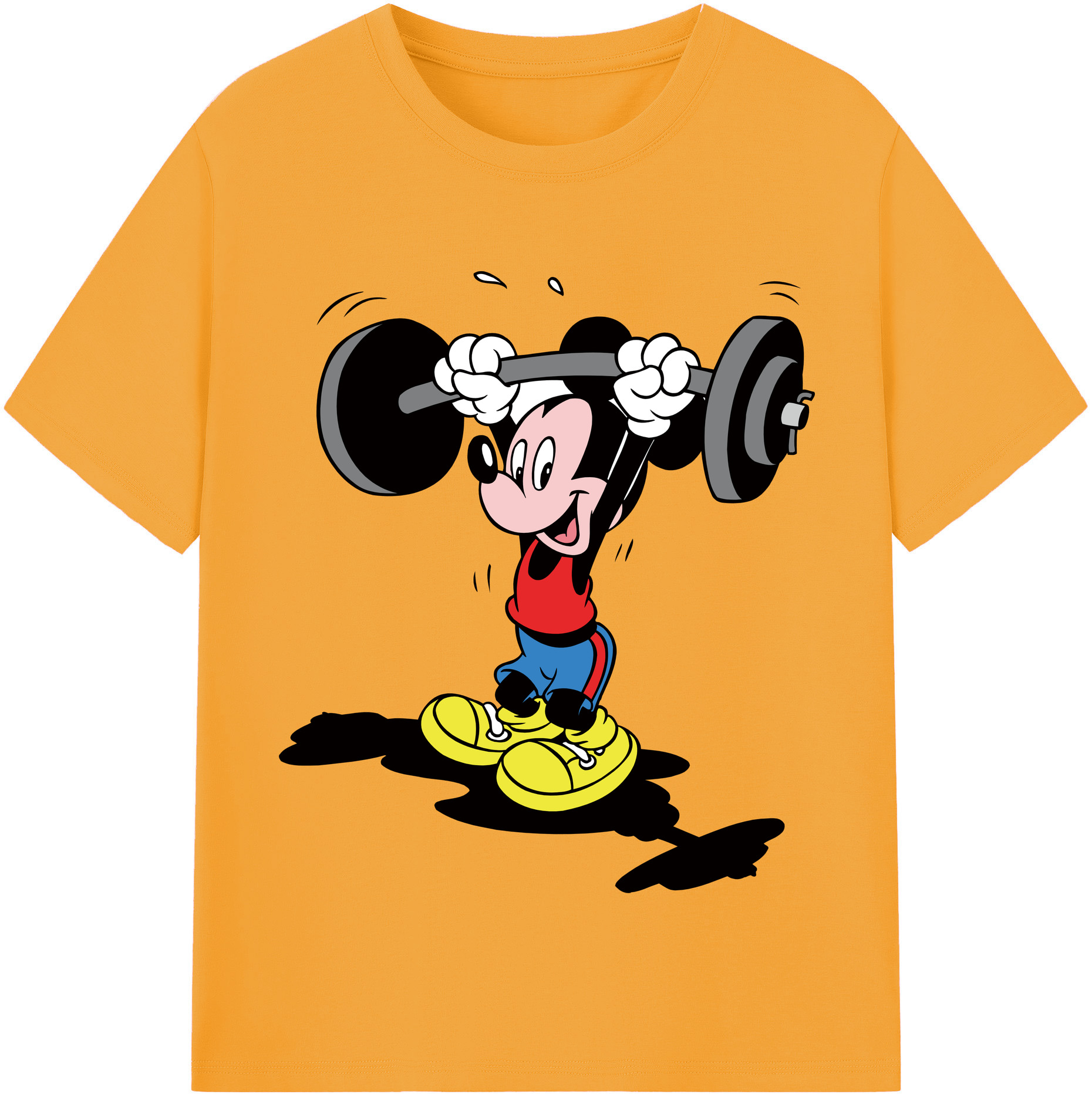 （画像用） ミッキーマウス Mickey Mouse レディースカジュアルプリントTシャツ（綿100％）