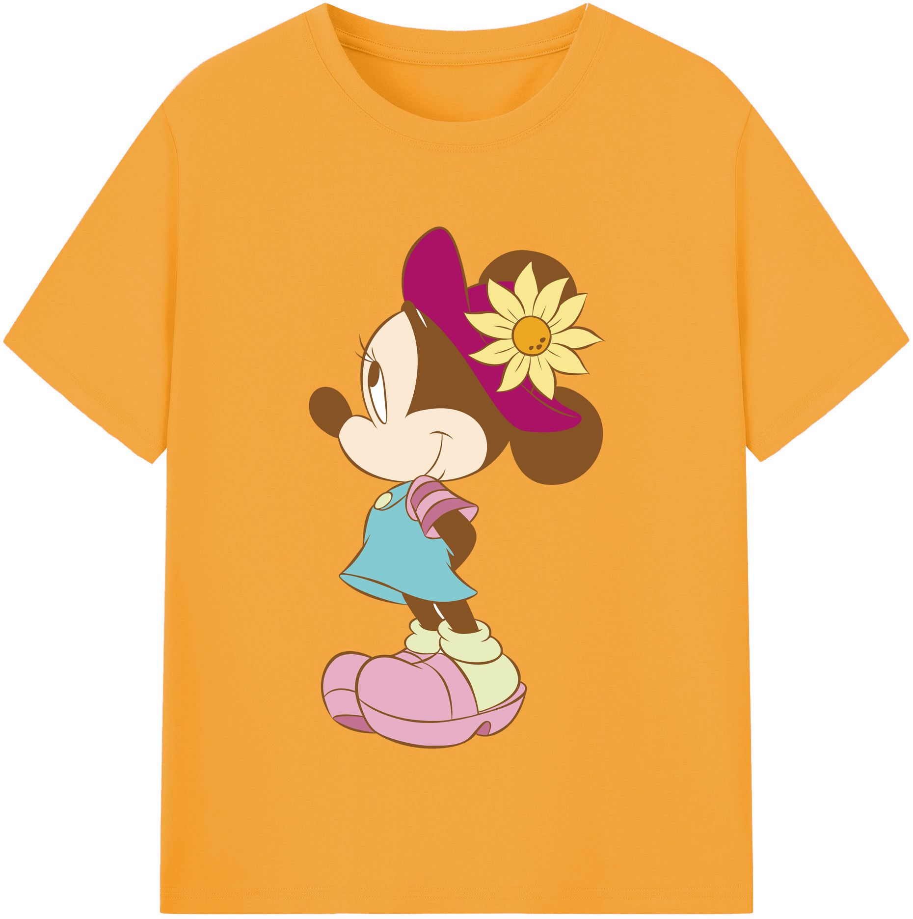 ミッキーマウス Mickey Mouse レディースカジュアルプリントTシャツ（綿100％）
