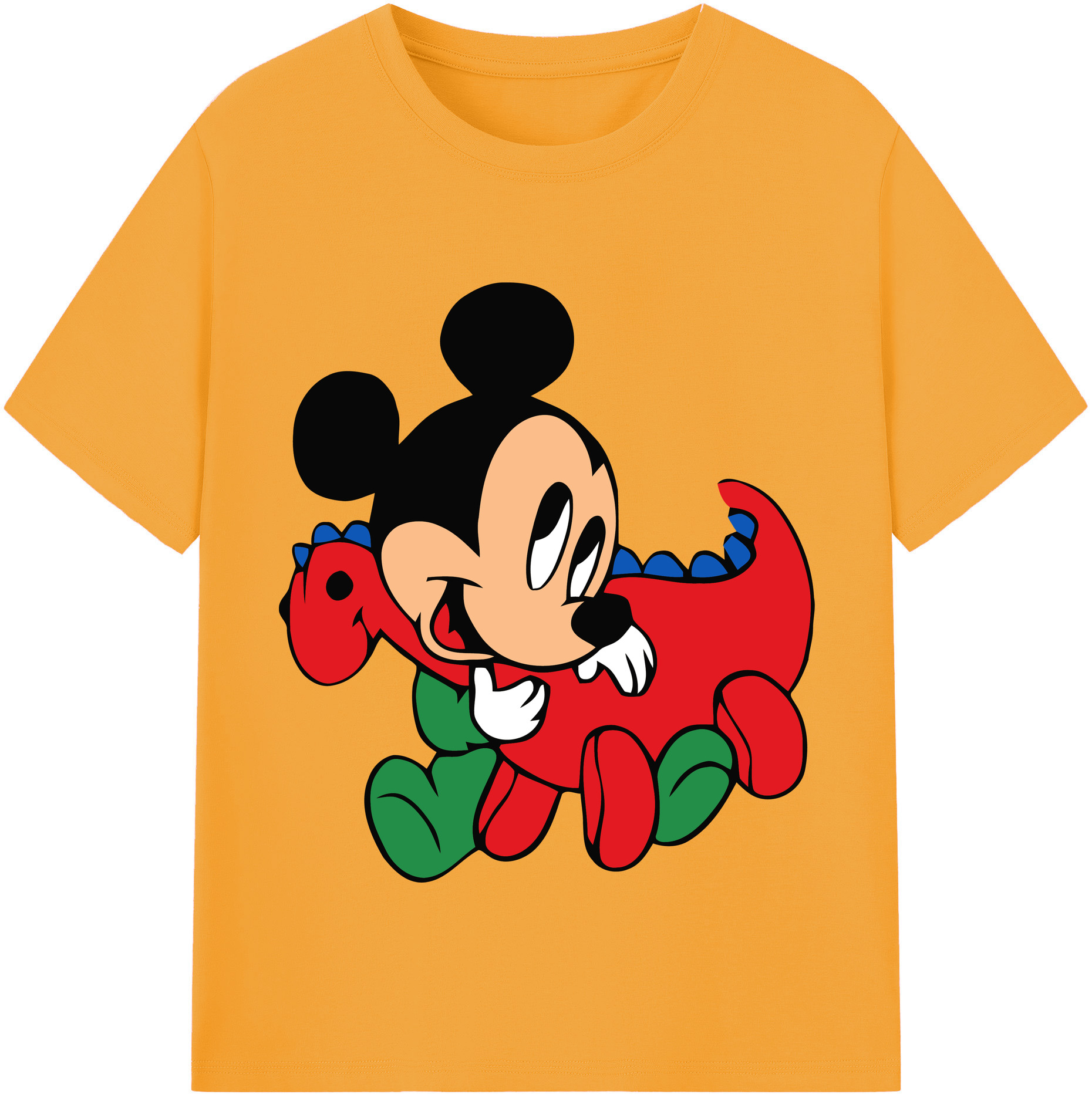 （画像用） ミッキーマウス Mickey Mouse レディースカジュアルプリントTシャツ（綿100％）