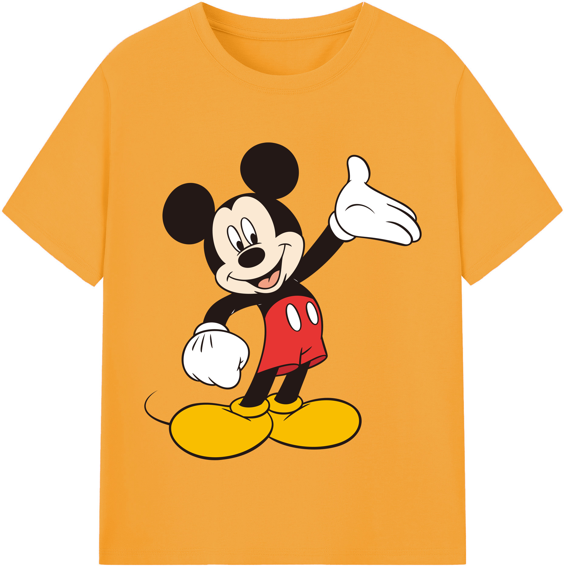 （画像用） ミッキーマウス Mickey Mouse レディースカジュアルプリントTシャツ（綿100％）