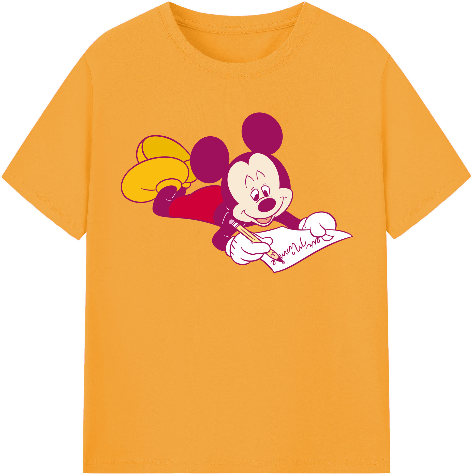 （画像用） ミッキーマウス Mickey Mouse レディースカジュアルプリントTシャツ（綿100％）