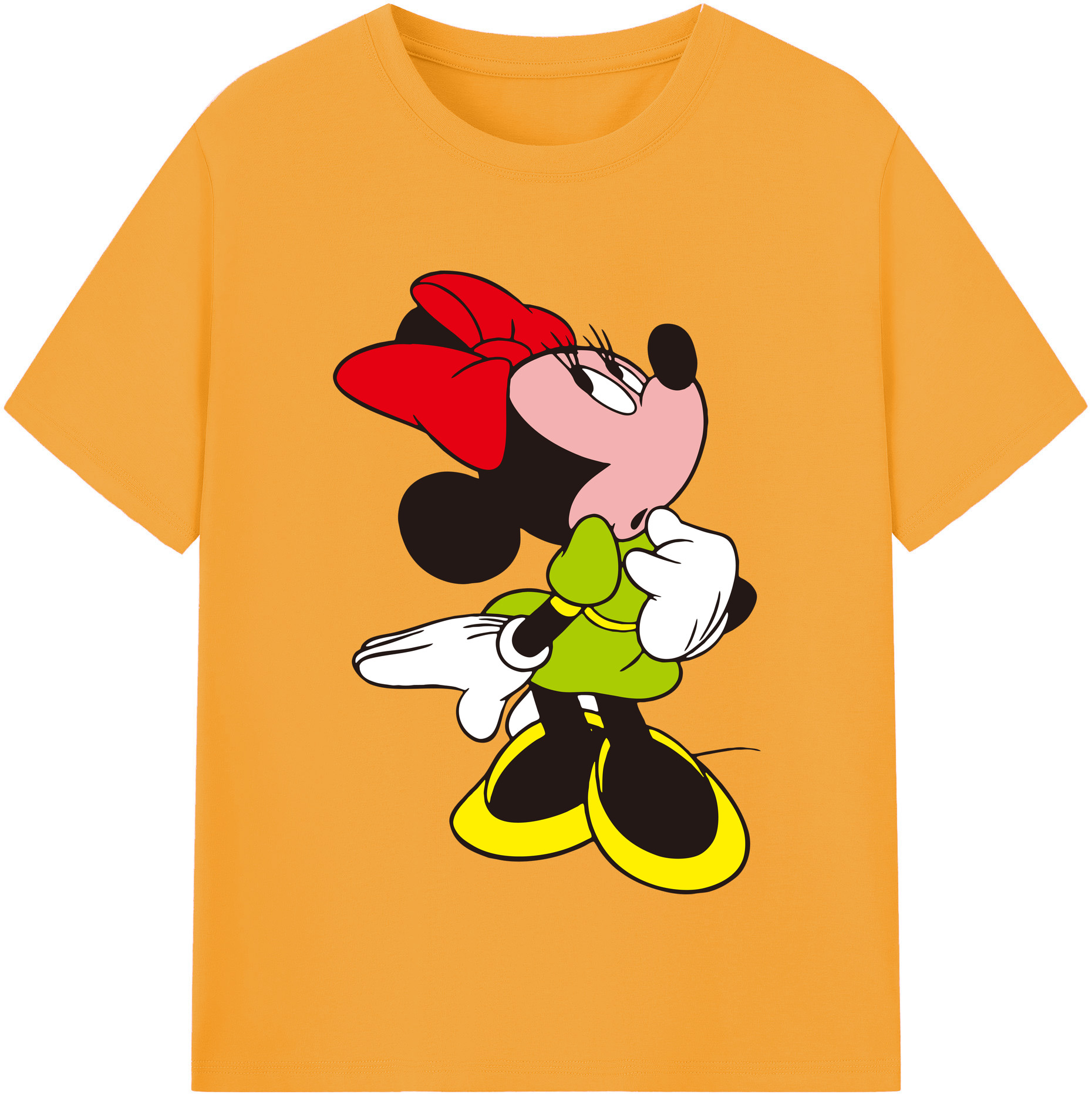 （画像用） ミッキーマウス Mickey Mouse レディースカジュアルプリントTシャツ（綿100％）