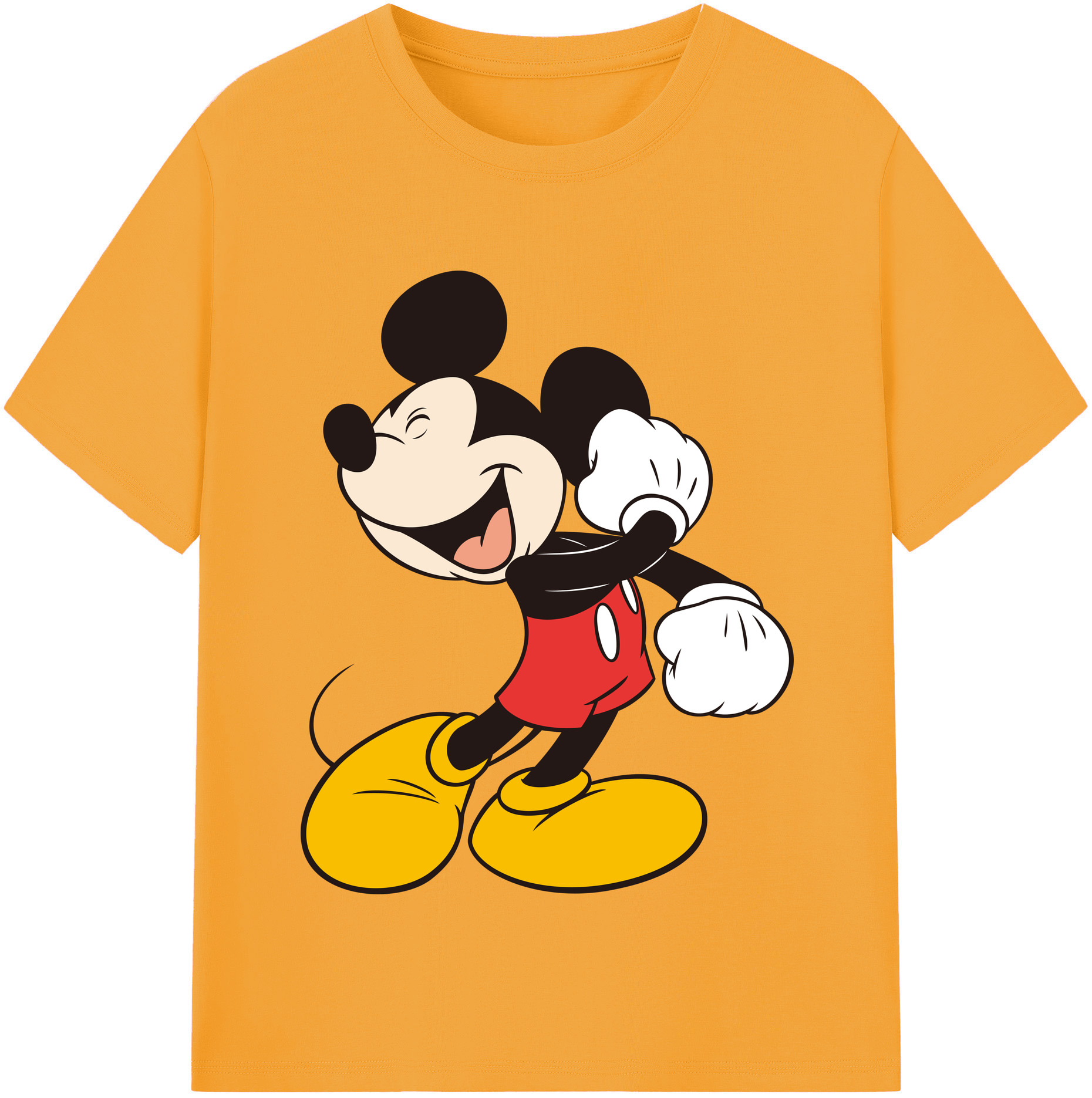 （画像用） ミッキーマウス Mickey Mouse レディースカジュアルプリントTシャツ（綿100％）