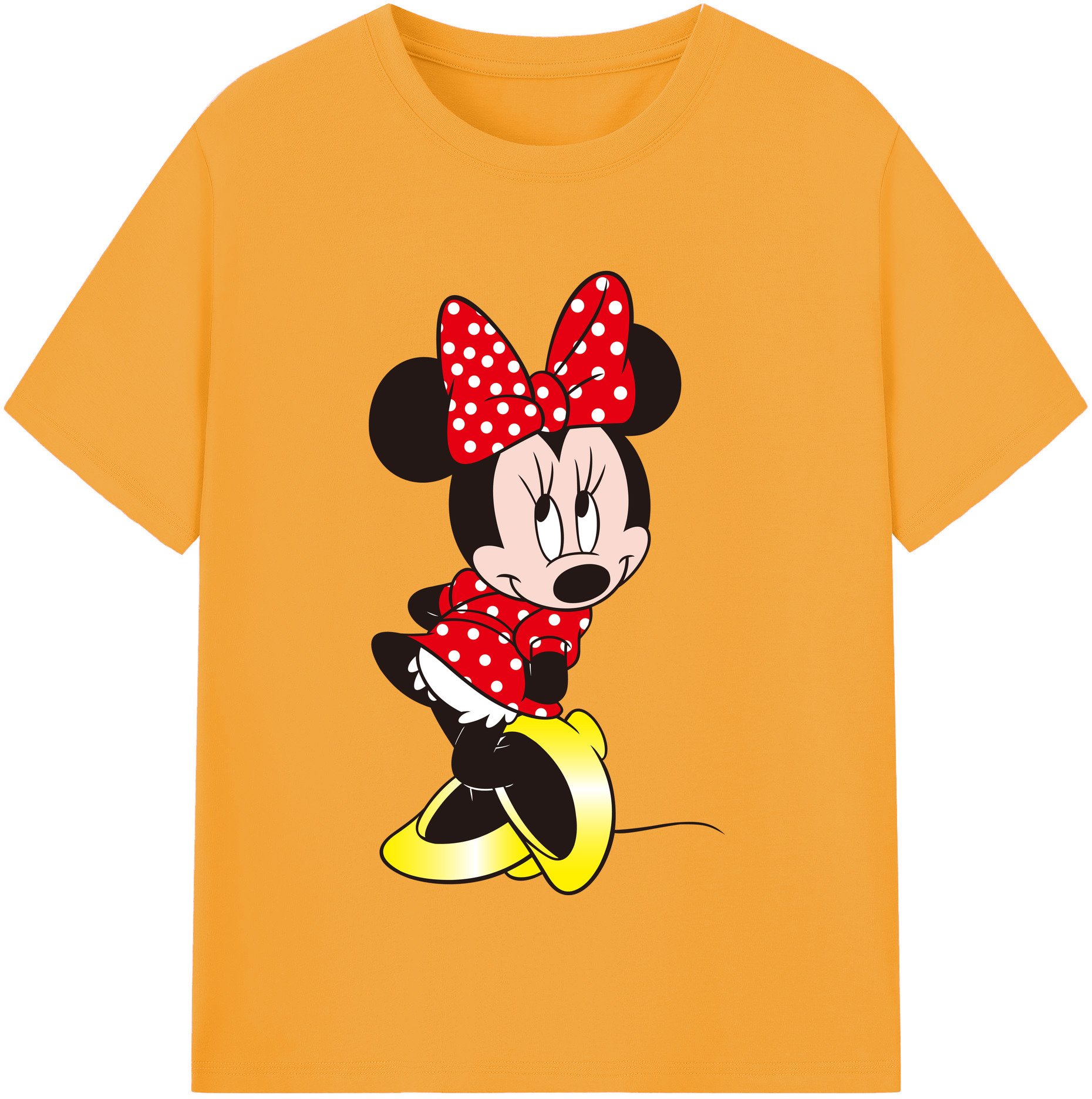 （画像用） ミッキーマウス Mickey Mouse レディースカジュアルプリントTシャツ（綿100％）