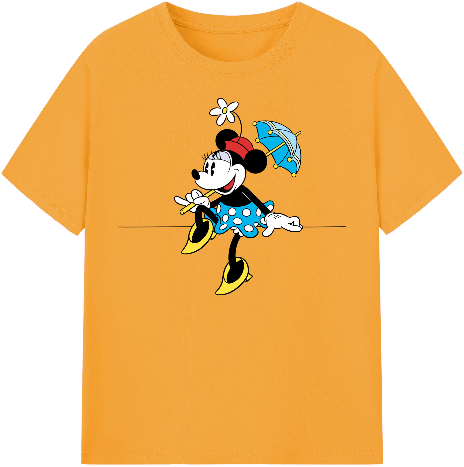 （画像用） ミッキーマウス Mickey Mouse レディースカジュアルプリントTシャツ（綿100％）