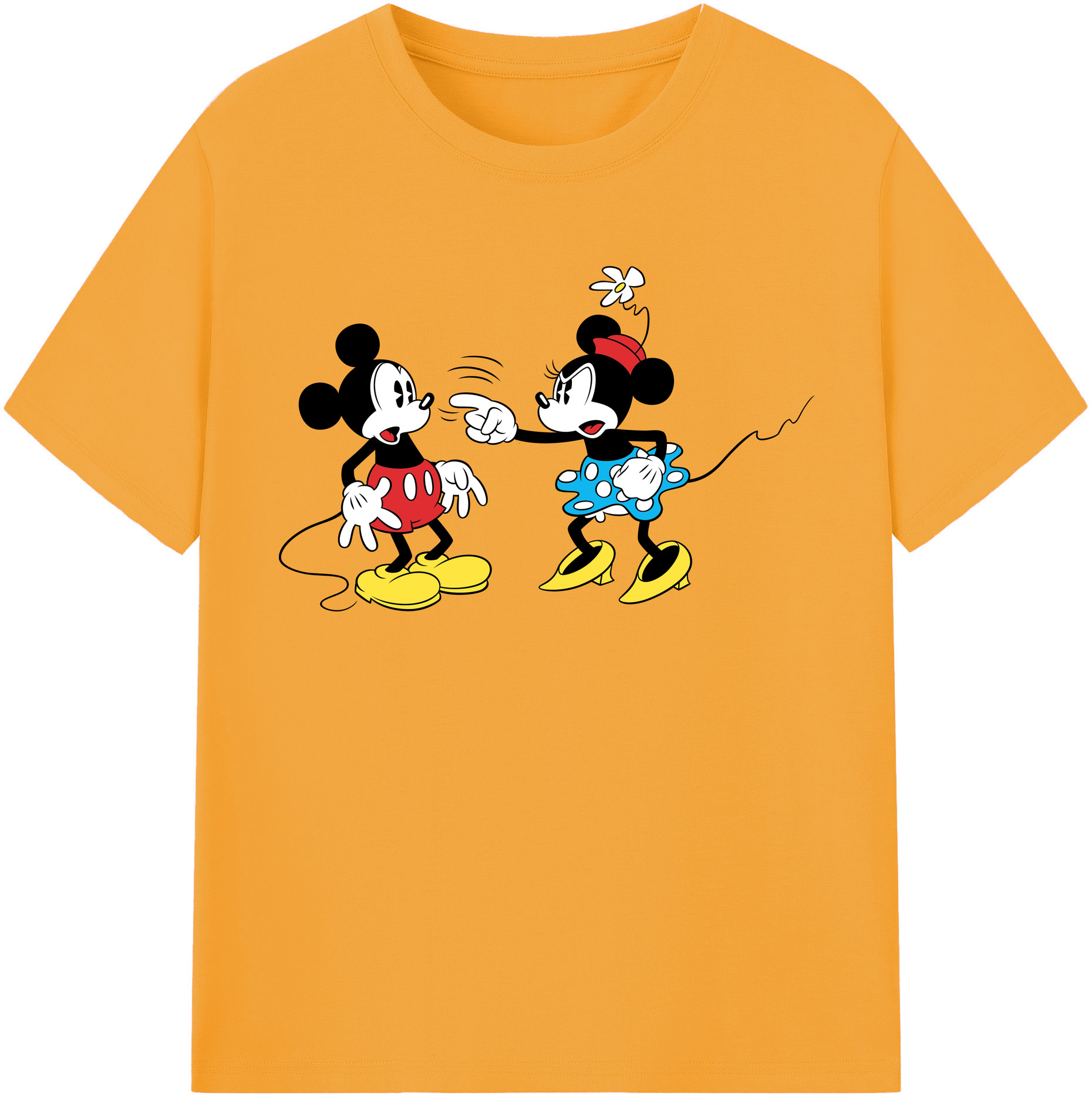 （画像用） ミッキーマウス Mickey Mouse レディースカジュアルプリントTシャツ（綿100％）