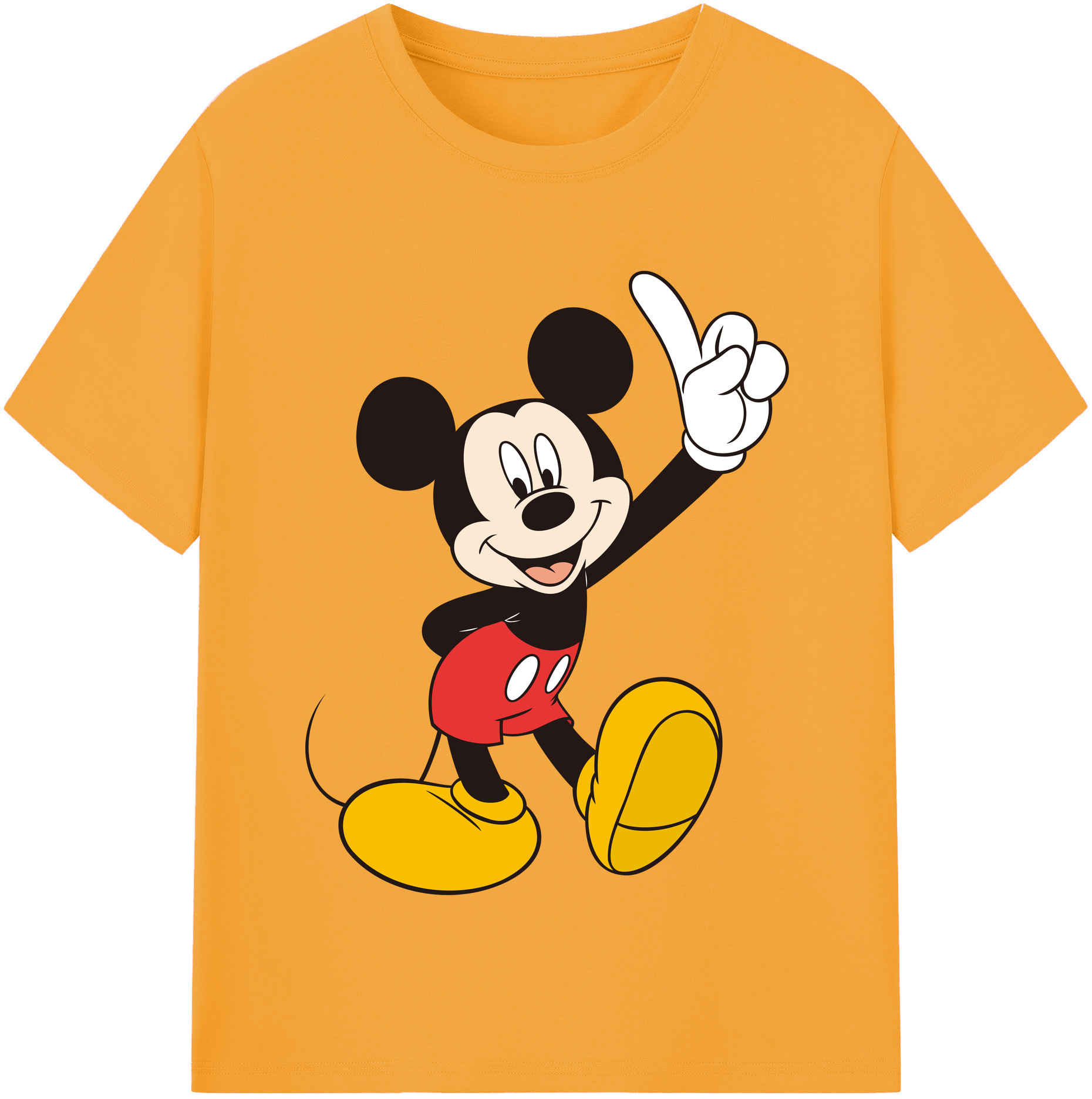 （画像用） ミッキーマウス Mickey Mouse レディースカジュアルプリントTシャツ（綿100％）