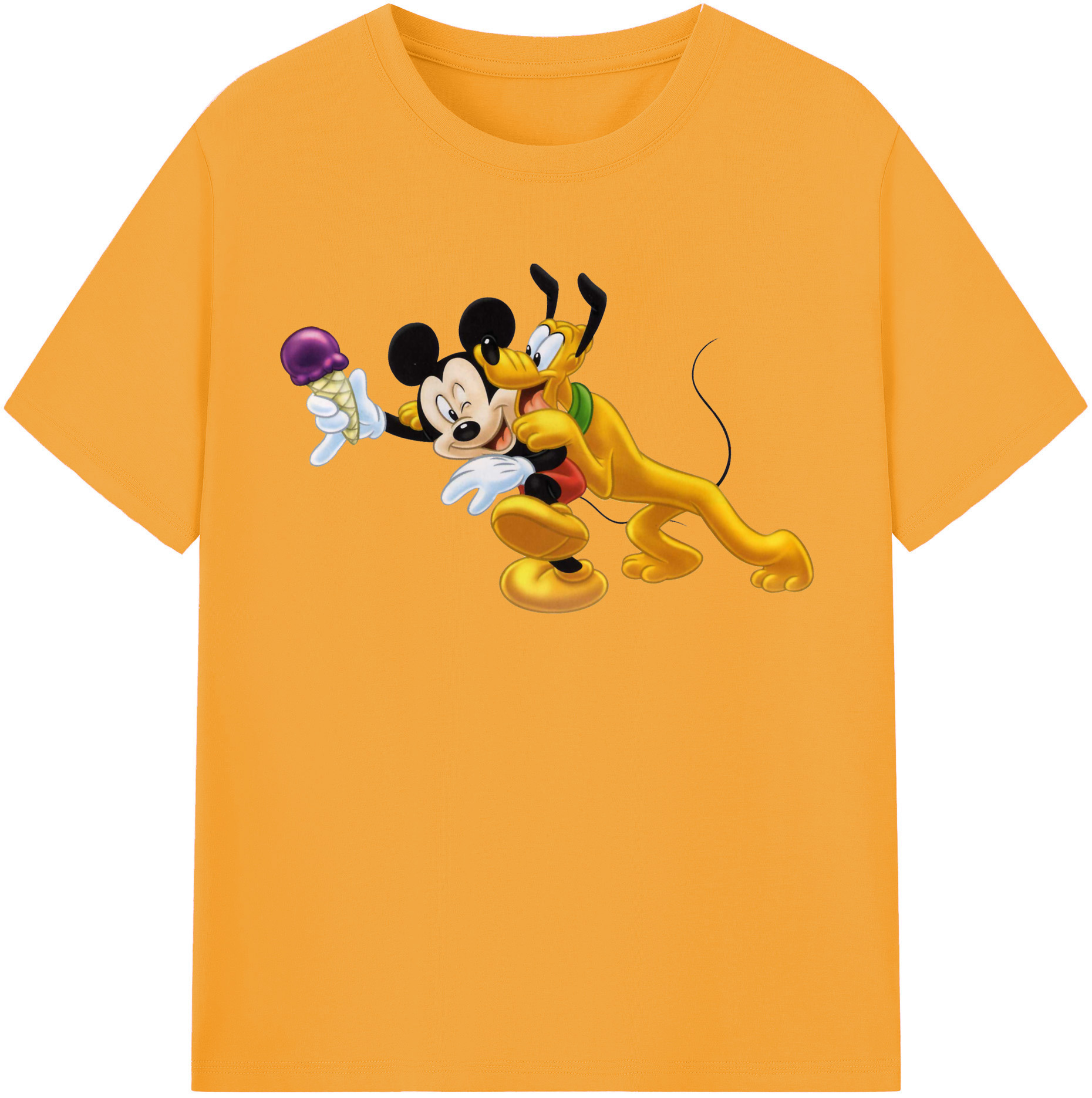 （画像用） ミッキーマウス Mickey Mouse レディースカジュアルプリントTシャツ（綿100％）