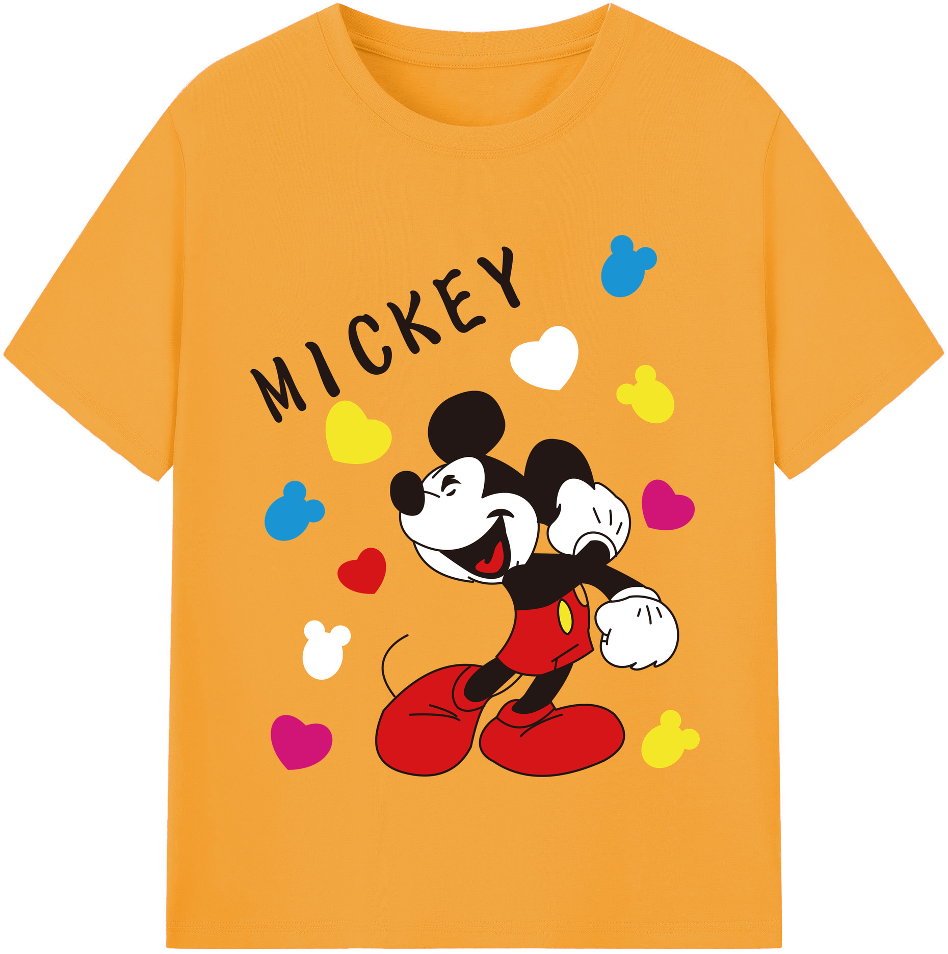 （画像用） ミッキーマウス Mickey Mouse レディースカジュアルプリントTシャツ（綿100％）