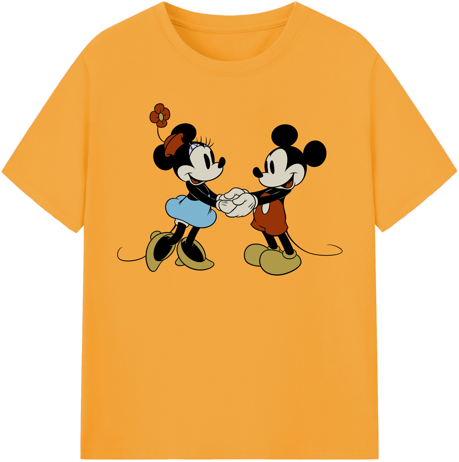 （画像用） ミッキーマウス Mickey Mouse レディースカジュアルプリントTシャツ（綿100％）