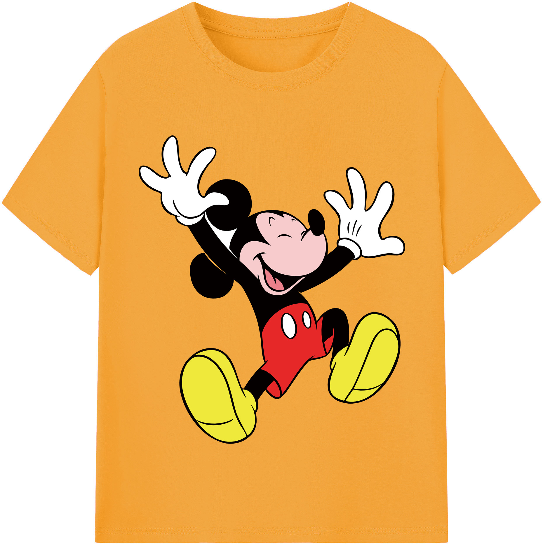 （画像用） ミッキーマウス Mickey Mouse レディースカジュアルプリントTシャツ（綿100％）
