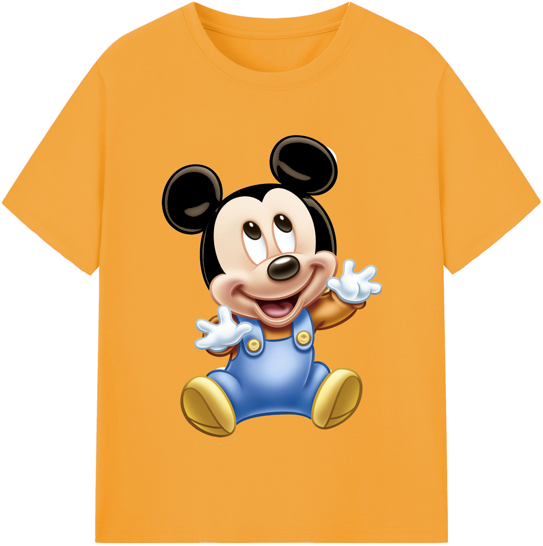 （画像用） ミッキーマウス Mickey Mouse レディースカジュアルプリントTシャツ（綿100％）