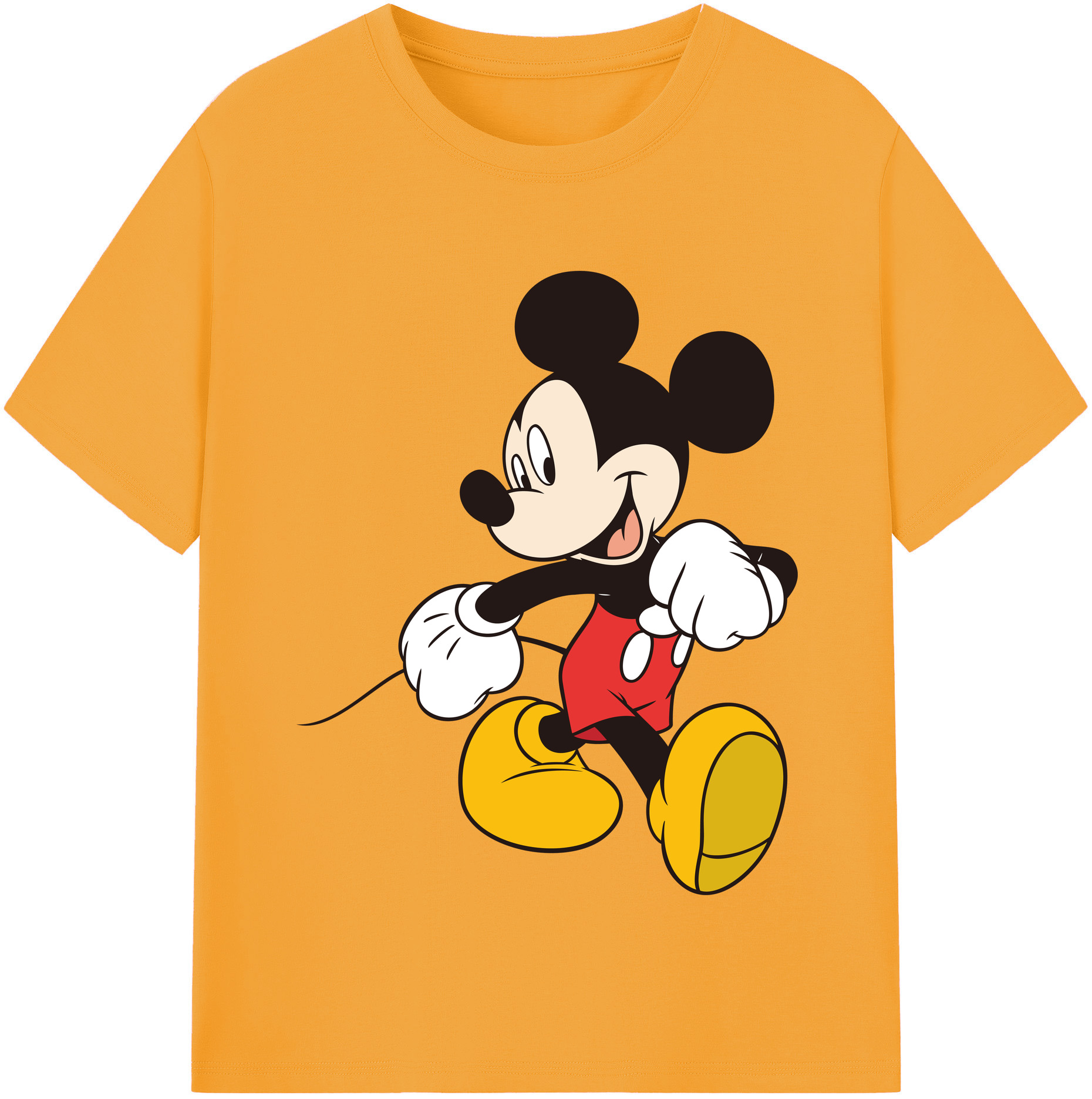 （画像用） ミッキーマウス Mickey Mouse レディースカジュアルプリントTシャツ（綿100％）