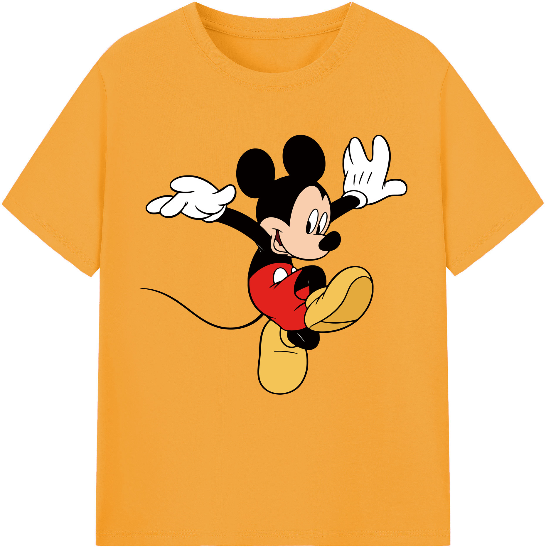 （画像用） ミッキーマウス Mickey Mouse レディースカジュアルプリントTシャツ（綿100％）