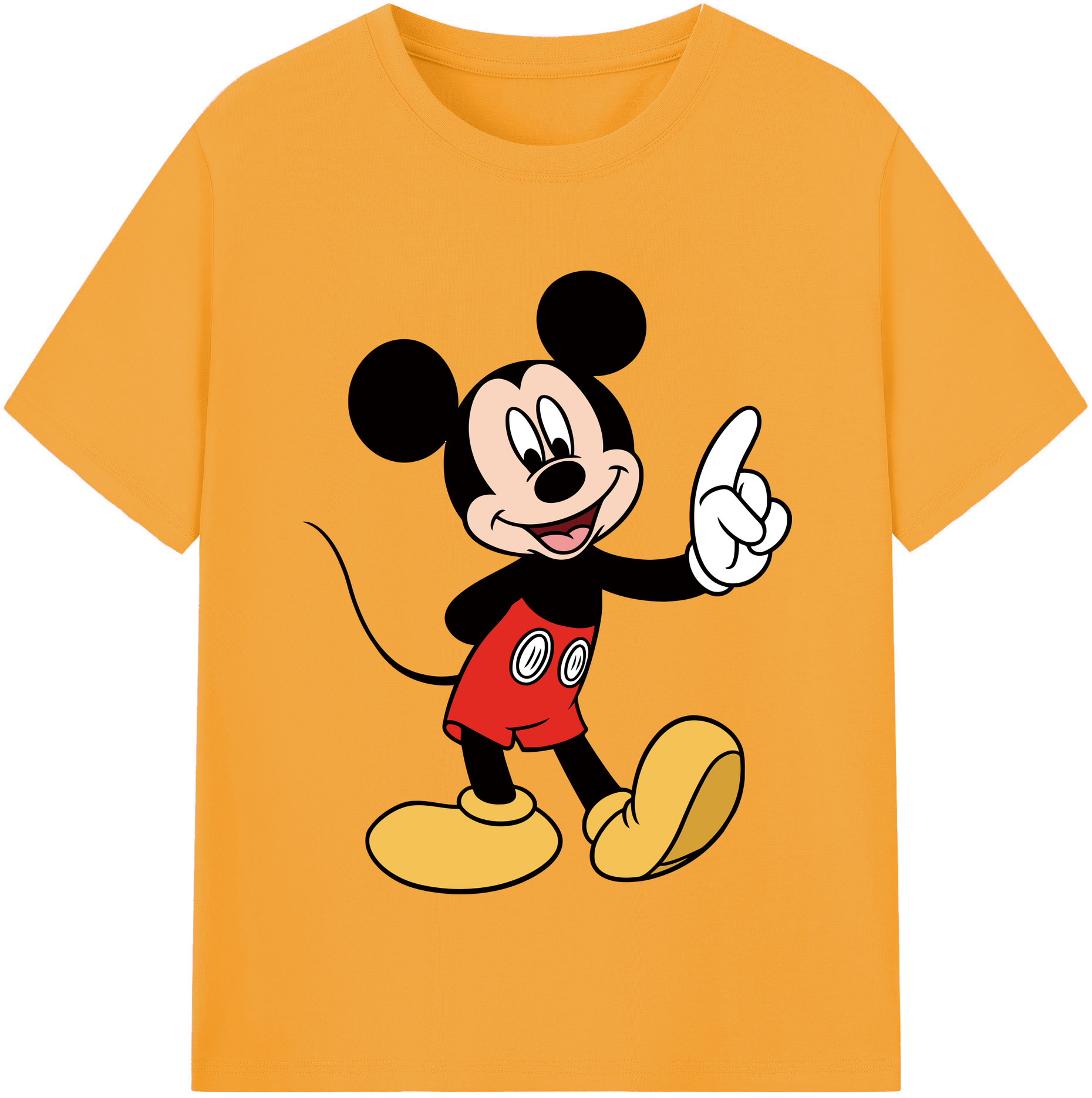 （画像用） ミッキーマウス Mickey Mouse レディースカジュアルプリントTシャツ（綿100％）