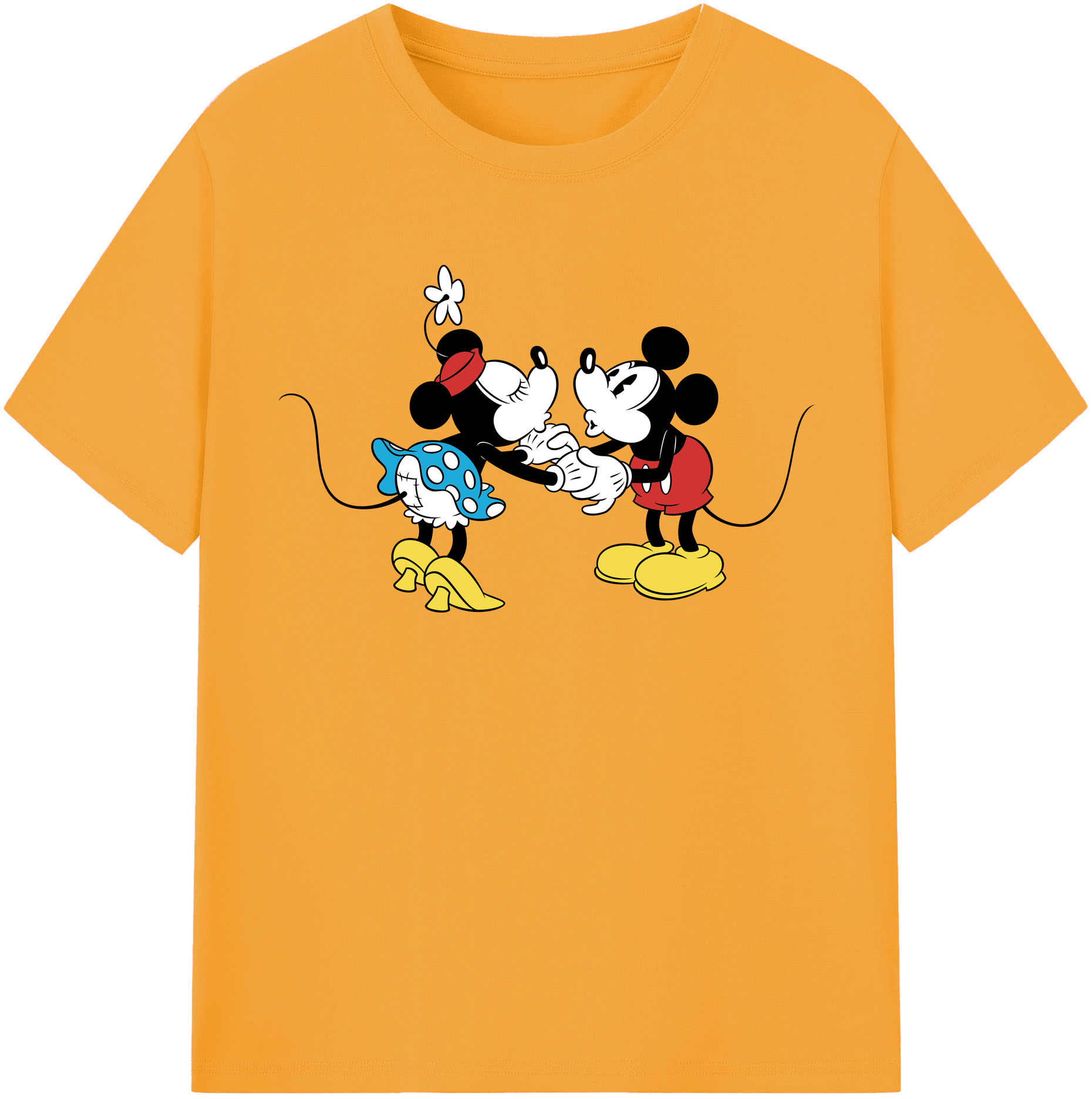 （画像用） ミッキーマウス Mickey Mouse レディースカジュアルプリントTシャツ（綿100％）
