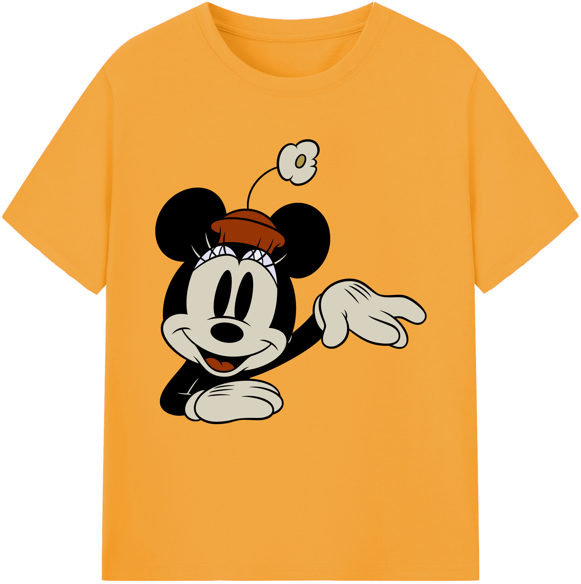 （画像用） ミッキーマウス Mickey Mouse レディースカジュアルプリントTシャツ（綿100％）