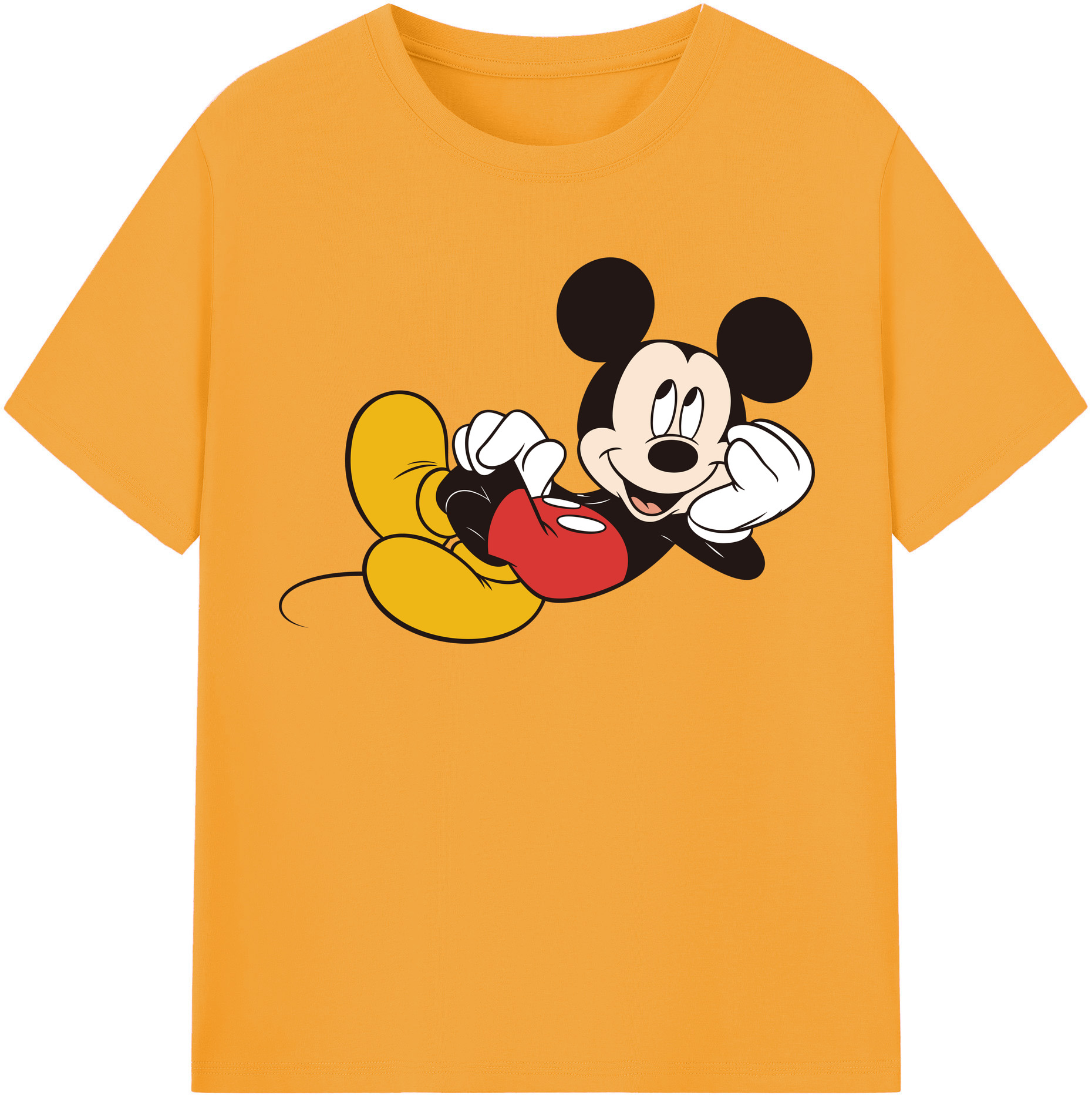 （画像用） ミッキーマウス Mickey Mouse レディースカジュアルプリントTシャツ（綿100％）