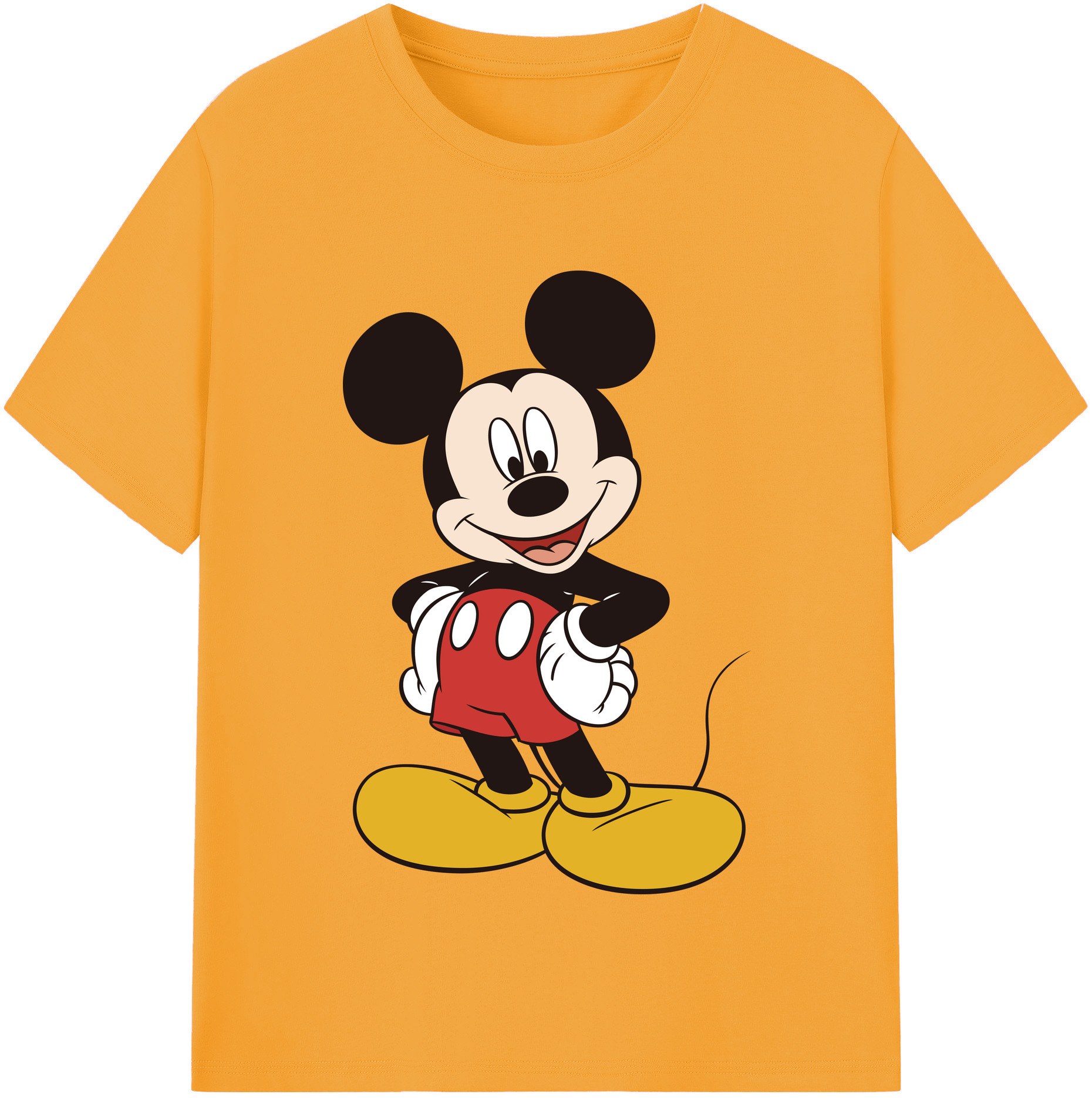 （画像用） ミッキーマウス Mickey Mouse レディースカジュアルプリントTシャツ（綿100％）