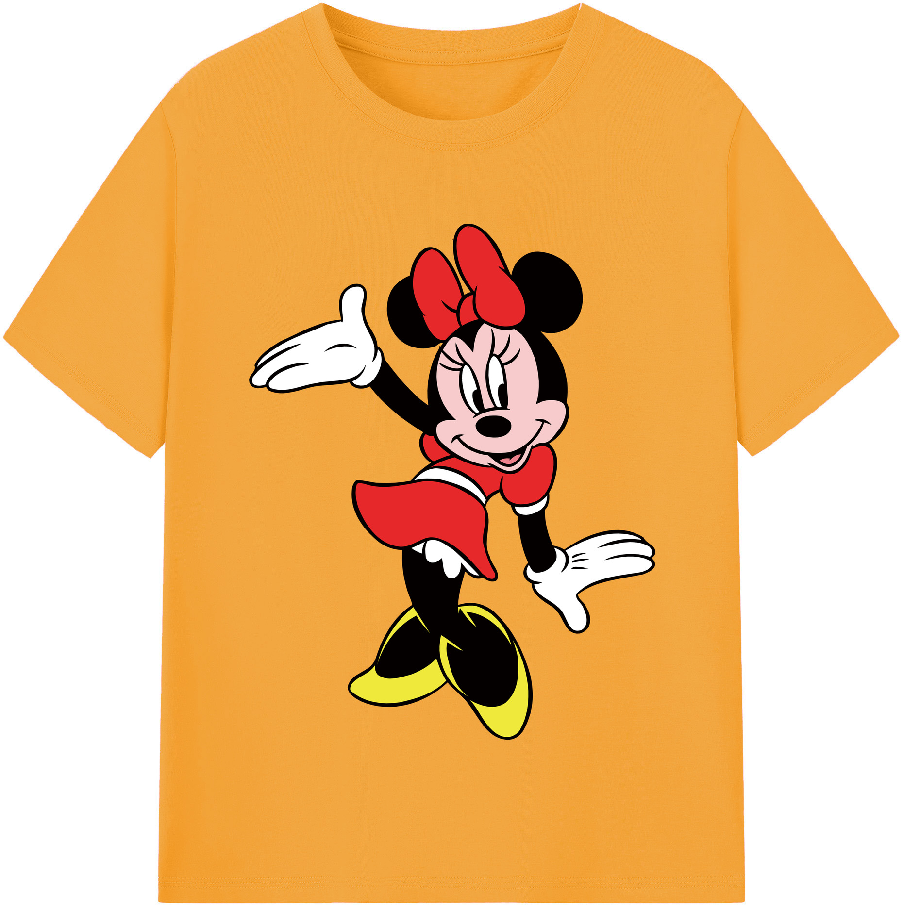（画像用） ミッキーマウス Mickey Mouse レディースカジュアルプリントTシャツ（綿100％）