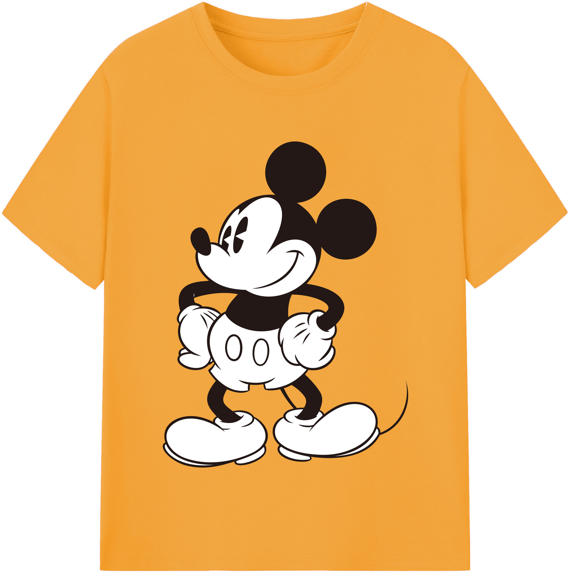 （画像用） ミッキーマウス Mickey Mouse レディースカジュアルプリントTシャツ（綿100％）