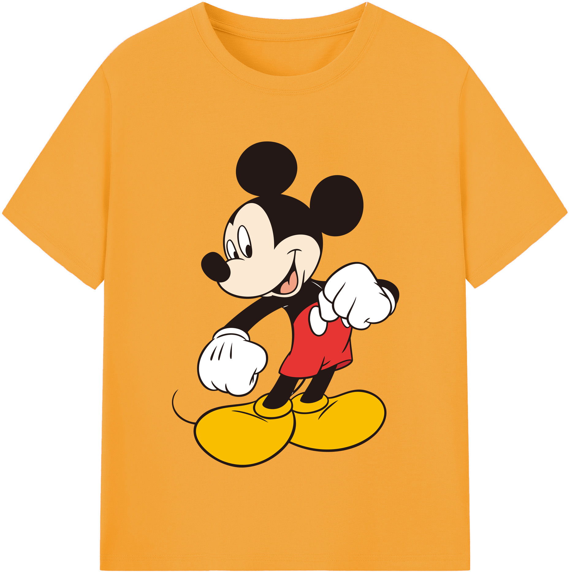 （画像用） ミッキーマウス Mickey Mouse レディースカジュアルプリントTシャツ（綿100％）