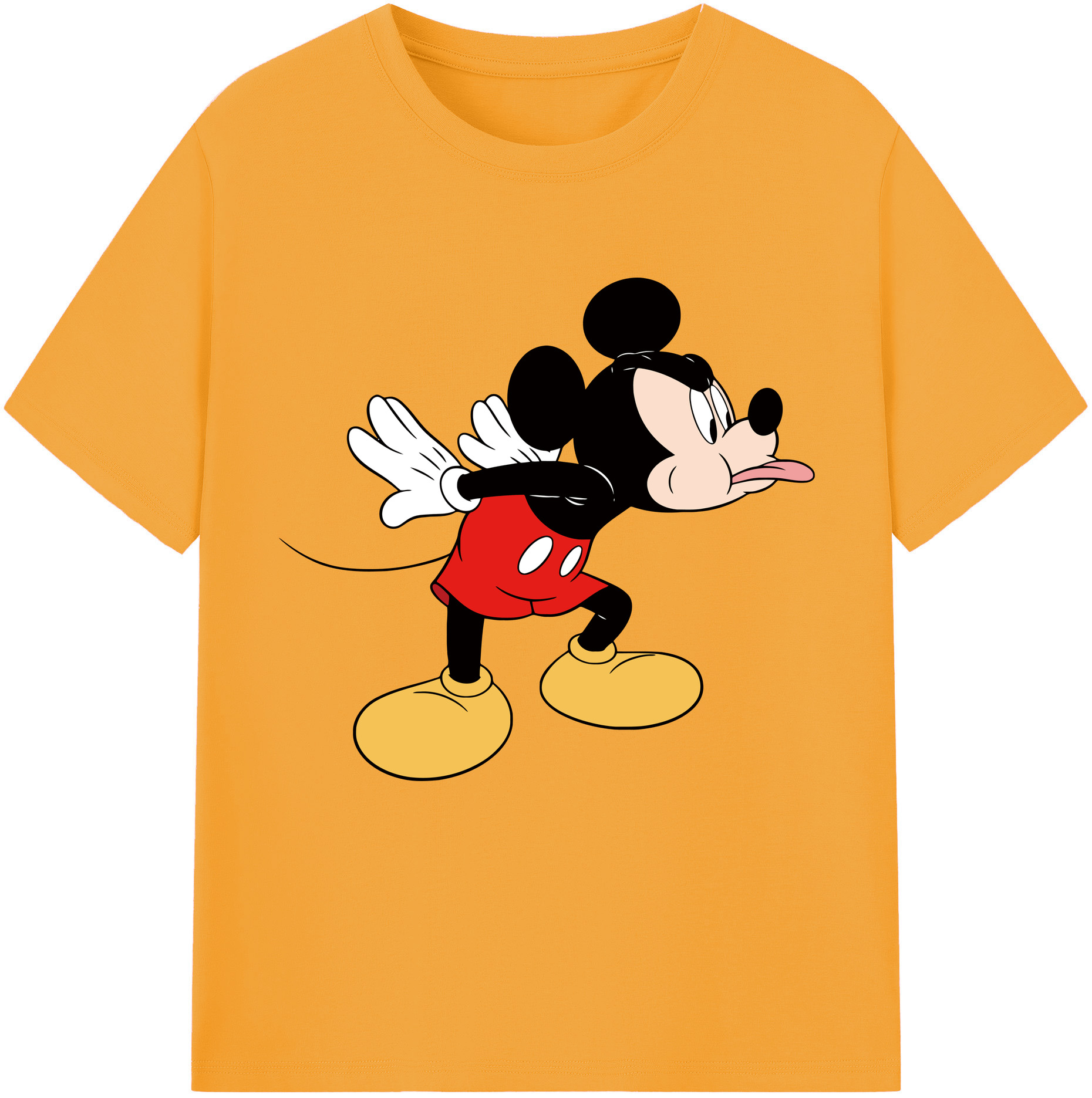 （画像用） ミッキーマウス Mickey Mouse レディースカジュアルプリントTシャツ（綿100％）