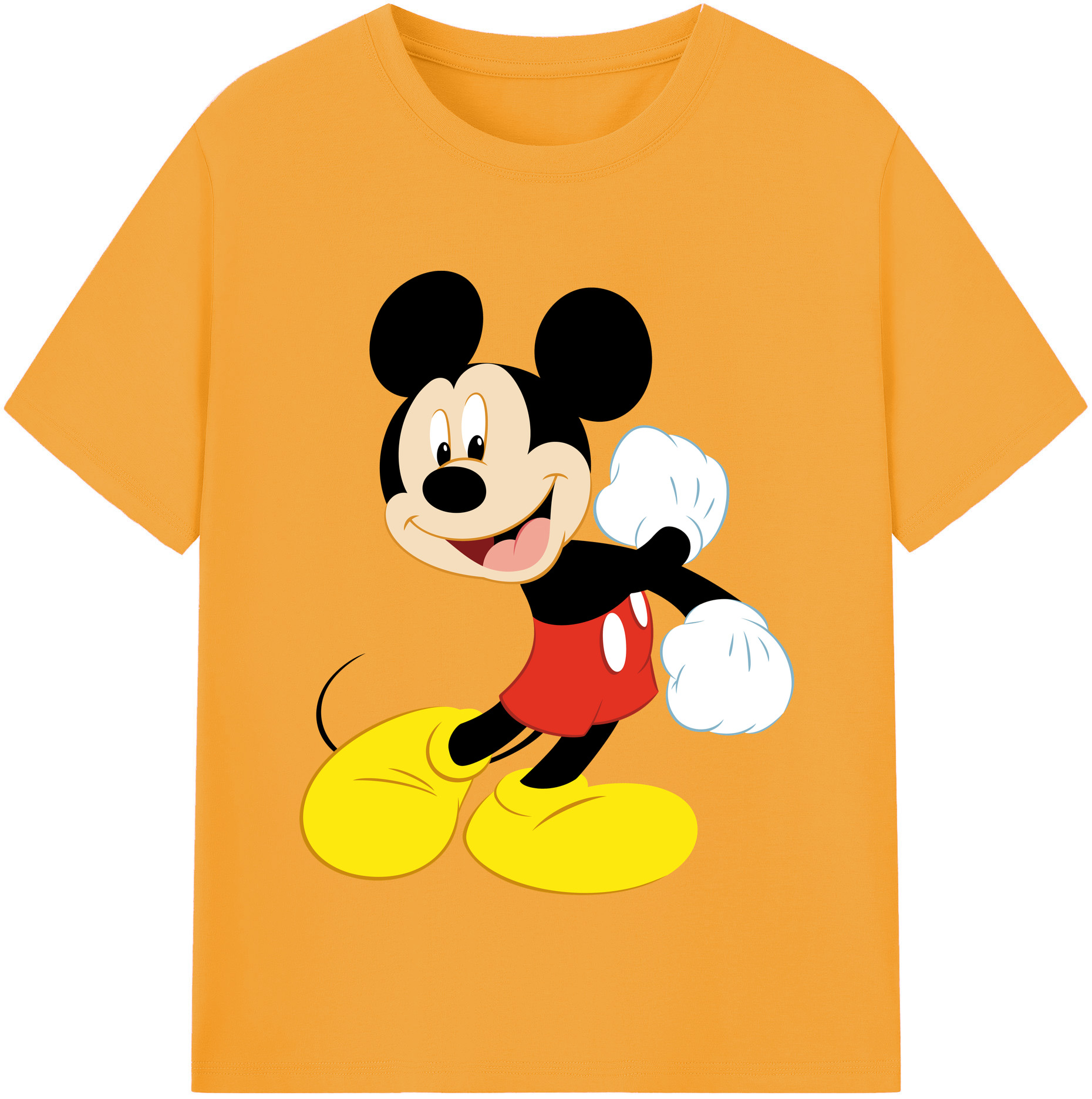 （画像用） ミッキーマウス Mickey Mouse レディースカジュアルプリントTシャツ（綿100％）