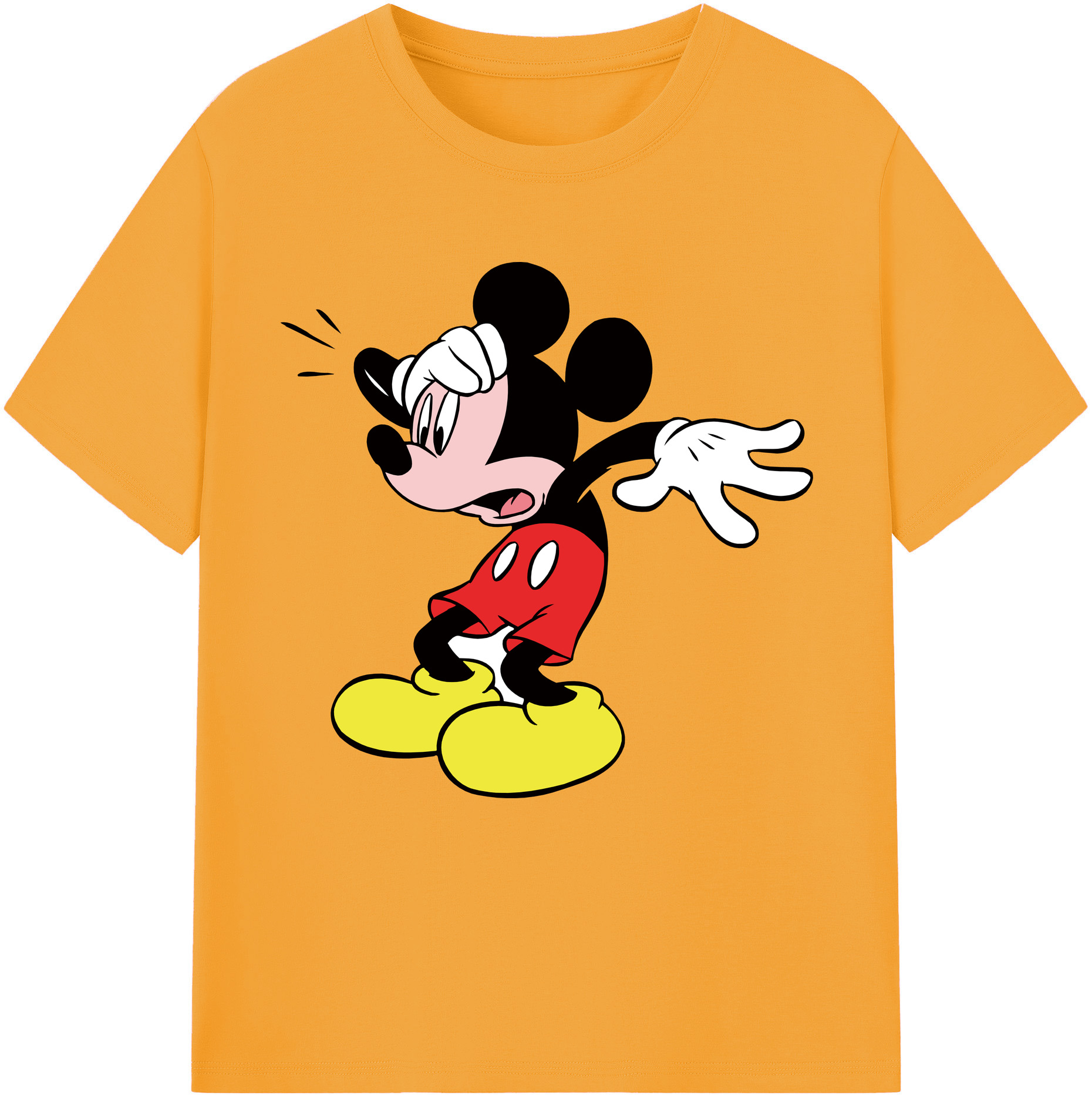 （画像用） ミッキーマウス Mickey Mouse レディースカジュアルプリントTシャツ（綿100％）